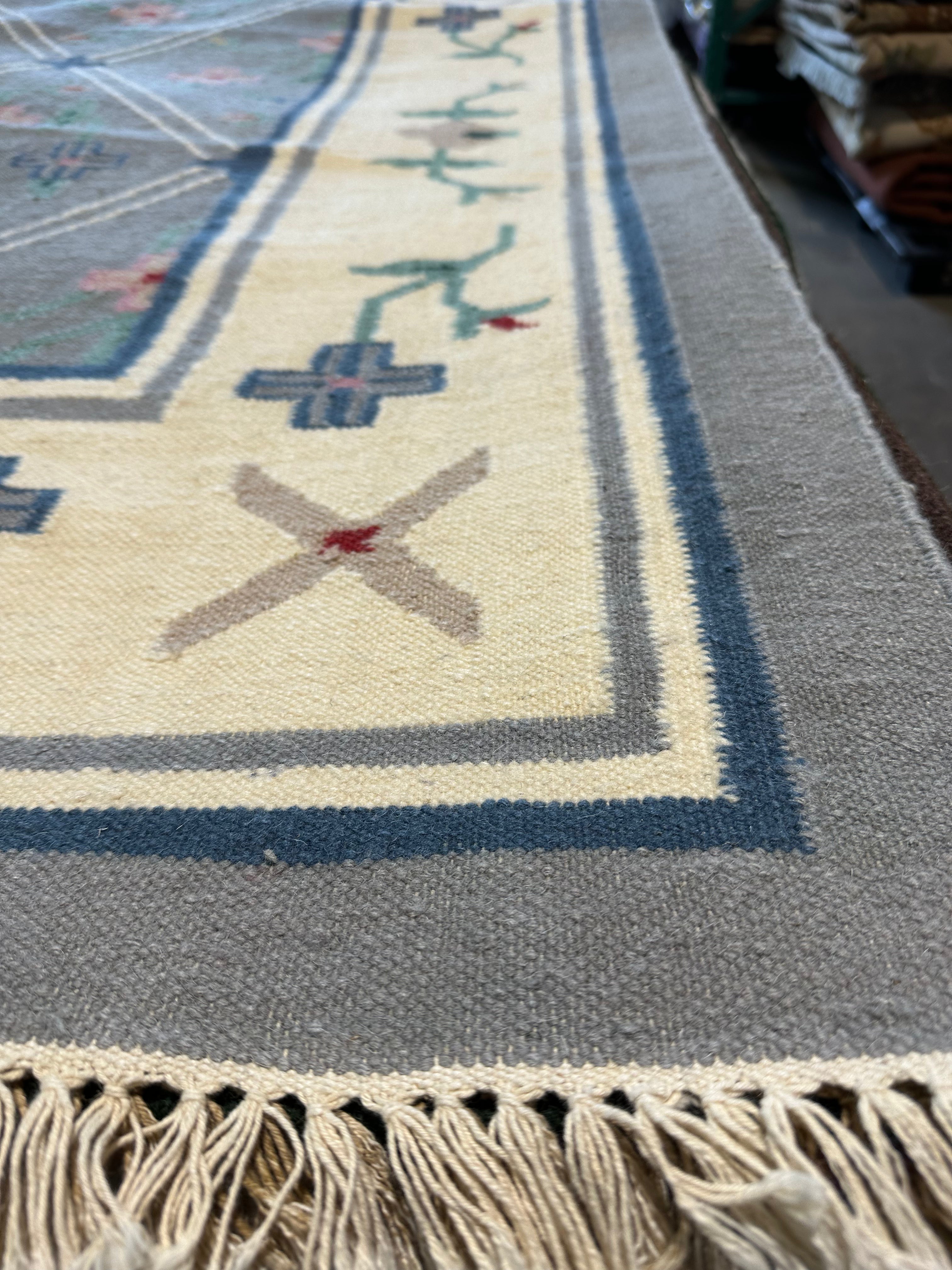 Jerry Caselano 6x9 Blue Flat Weave Rug - CLEARANCE 30% off