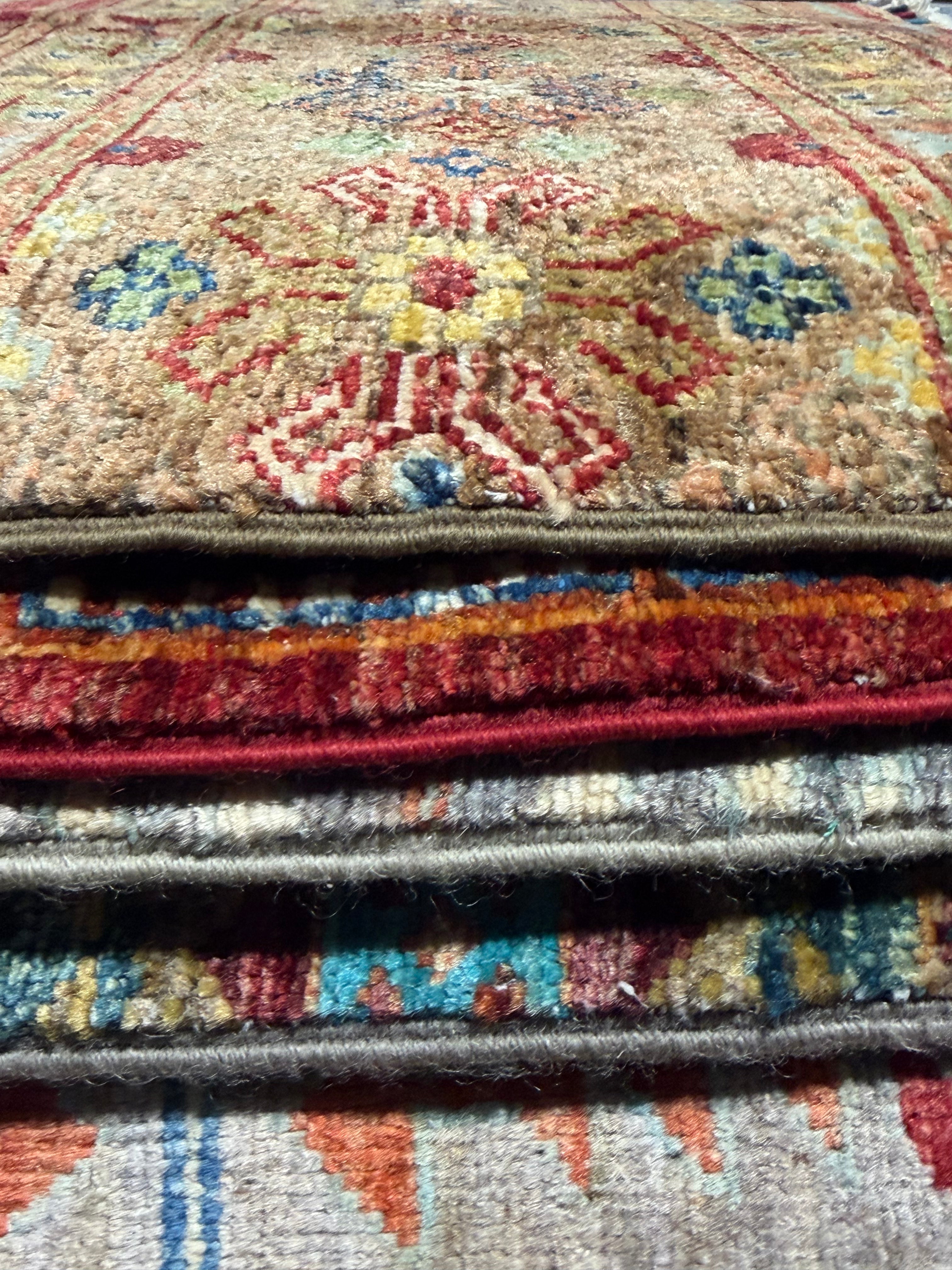 Leah Merritt 2.7x4.4 Orange Afghani Khorjin Rug