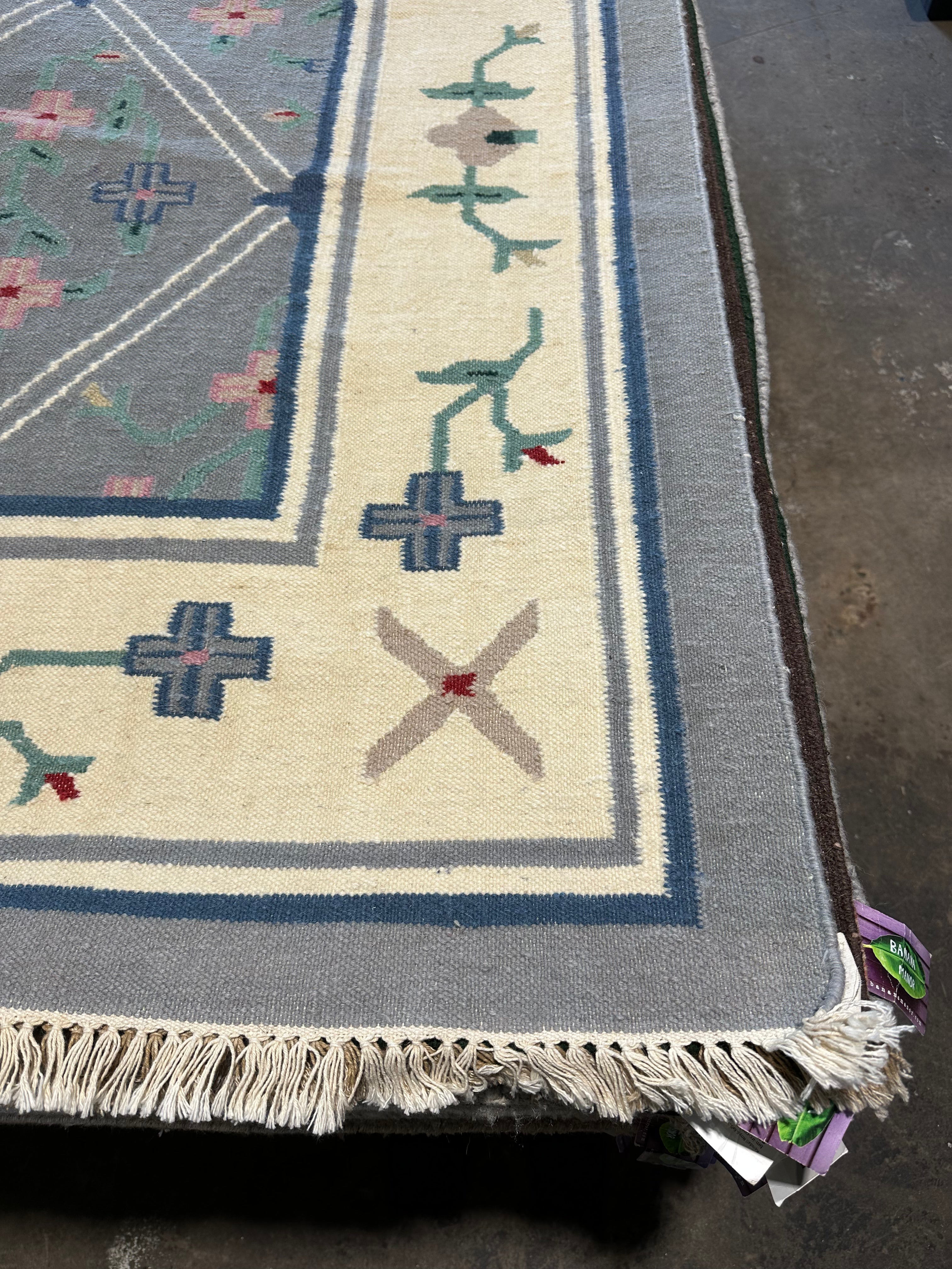 Jerry Caselano 6x9 Blue Flat Weave Rug - CLEARANCE 30% off