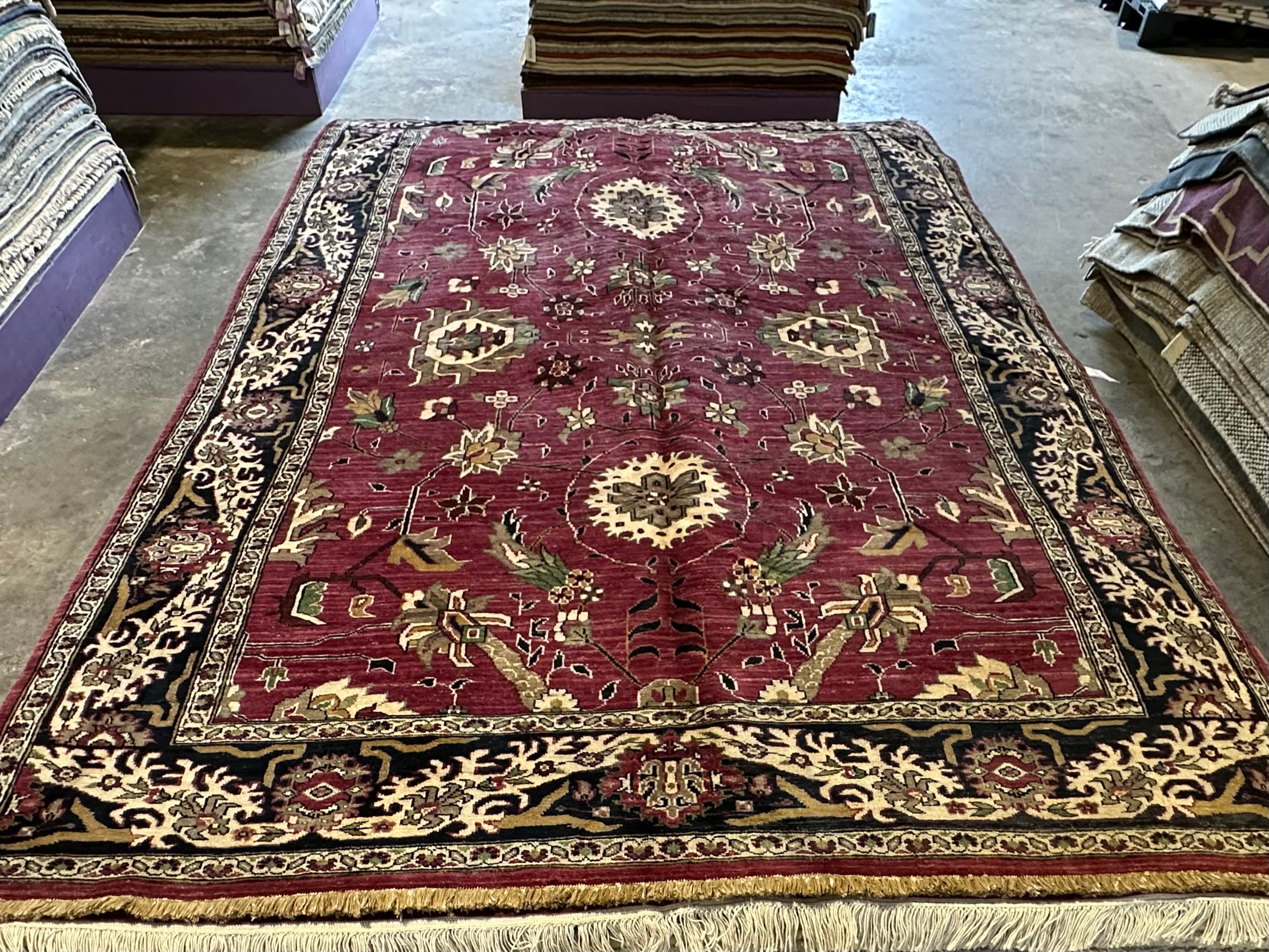 Heidi Marnhout 6x8.9 Burgundy Lawrence Rug - CLEARANCE 30% off