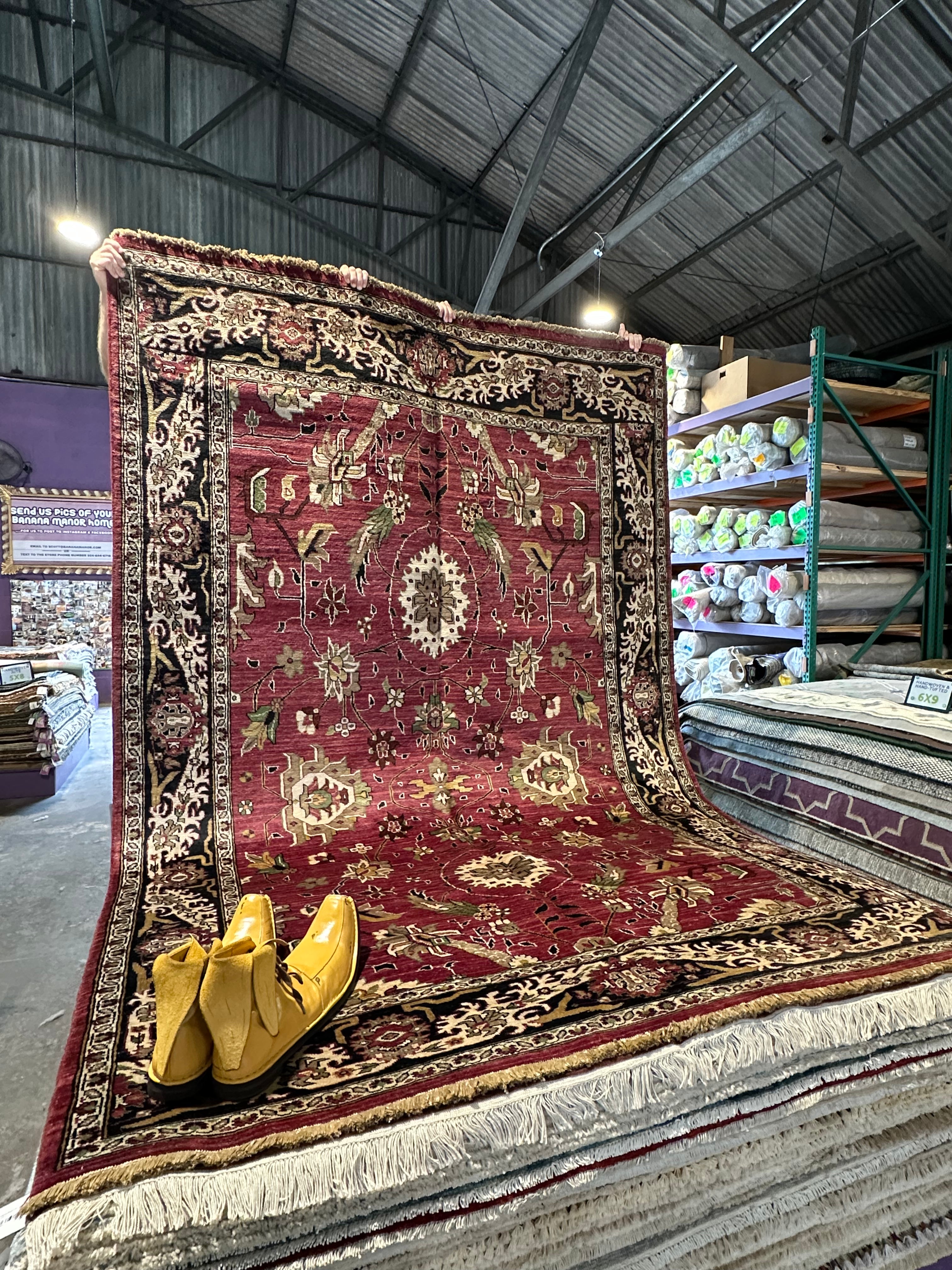 Heidi Marnhout 6x8.9 Burgundy Lawrence Rug - CLEARANCE 30% off