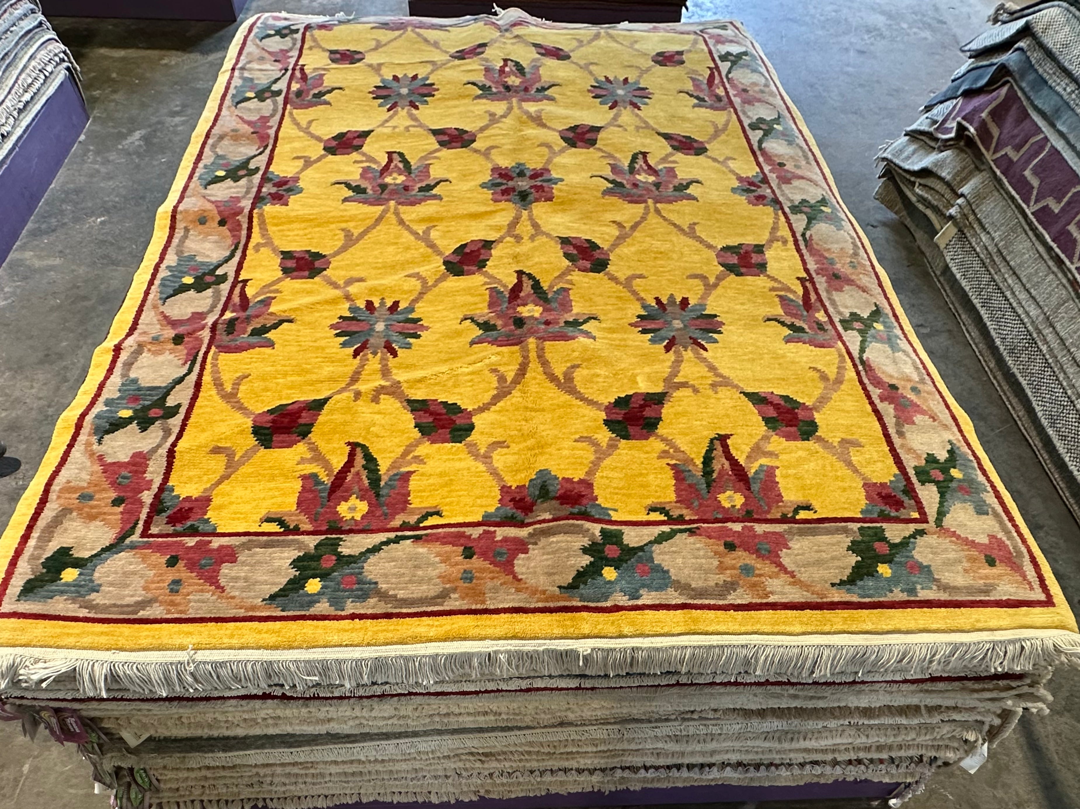 Michelle Marshall 5.8x8.9 Yellow Nepalese Rug - CLEARANCE 30% off