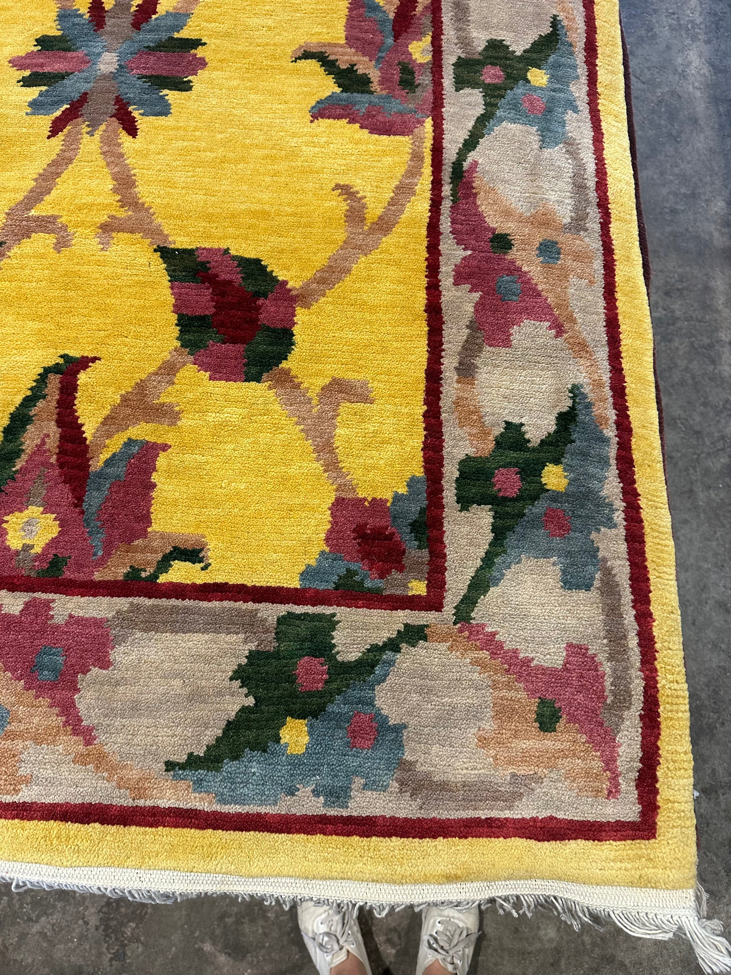 Michelle Marshall 5.8x8.9 Yellow Nepalese Rug - CLEARANCE 30% off