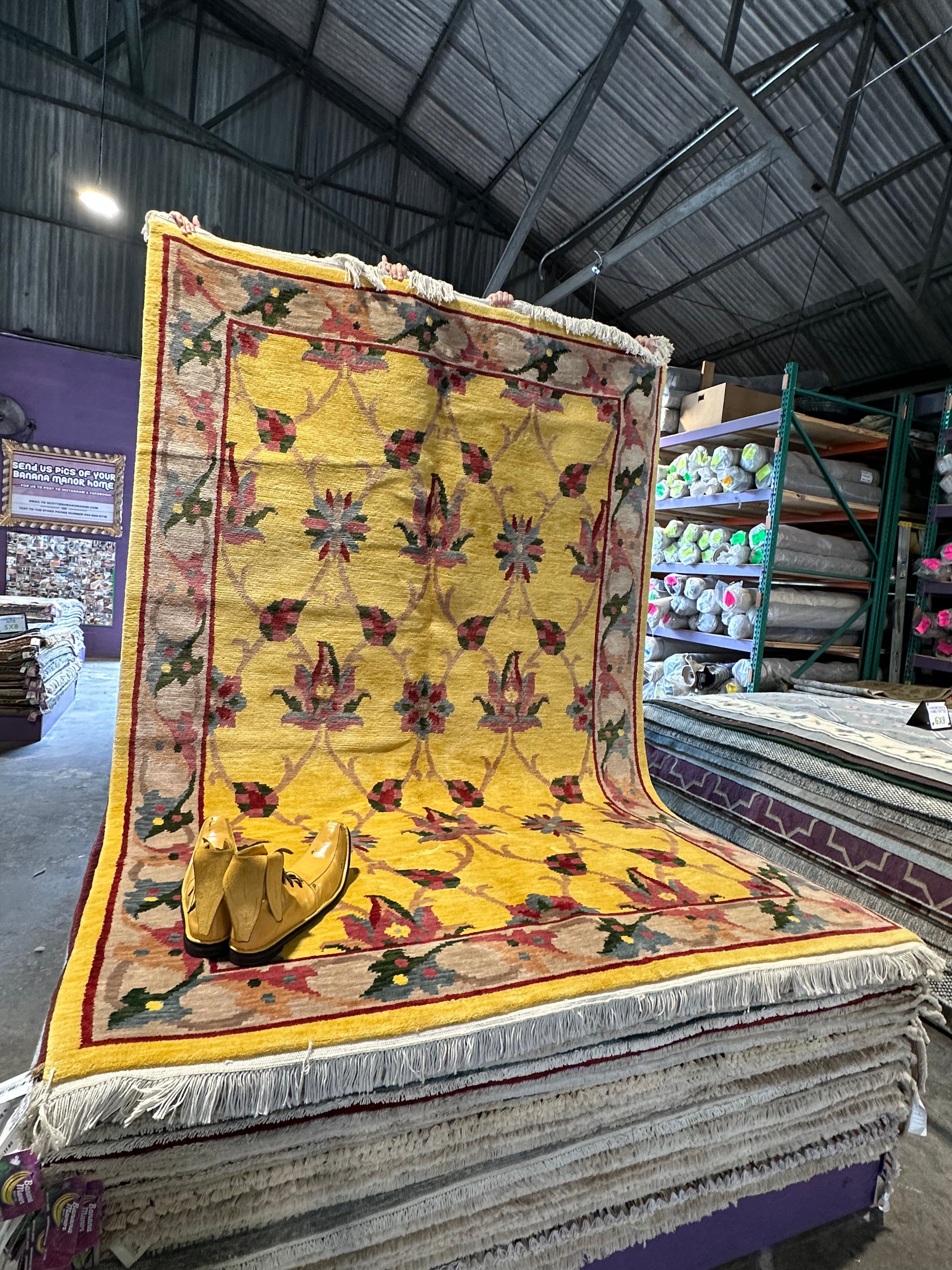 Michelle Marshall 5.8x8.9 Yellow Nepalese Rug - CLEARANCE 30% off