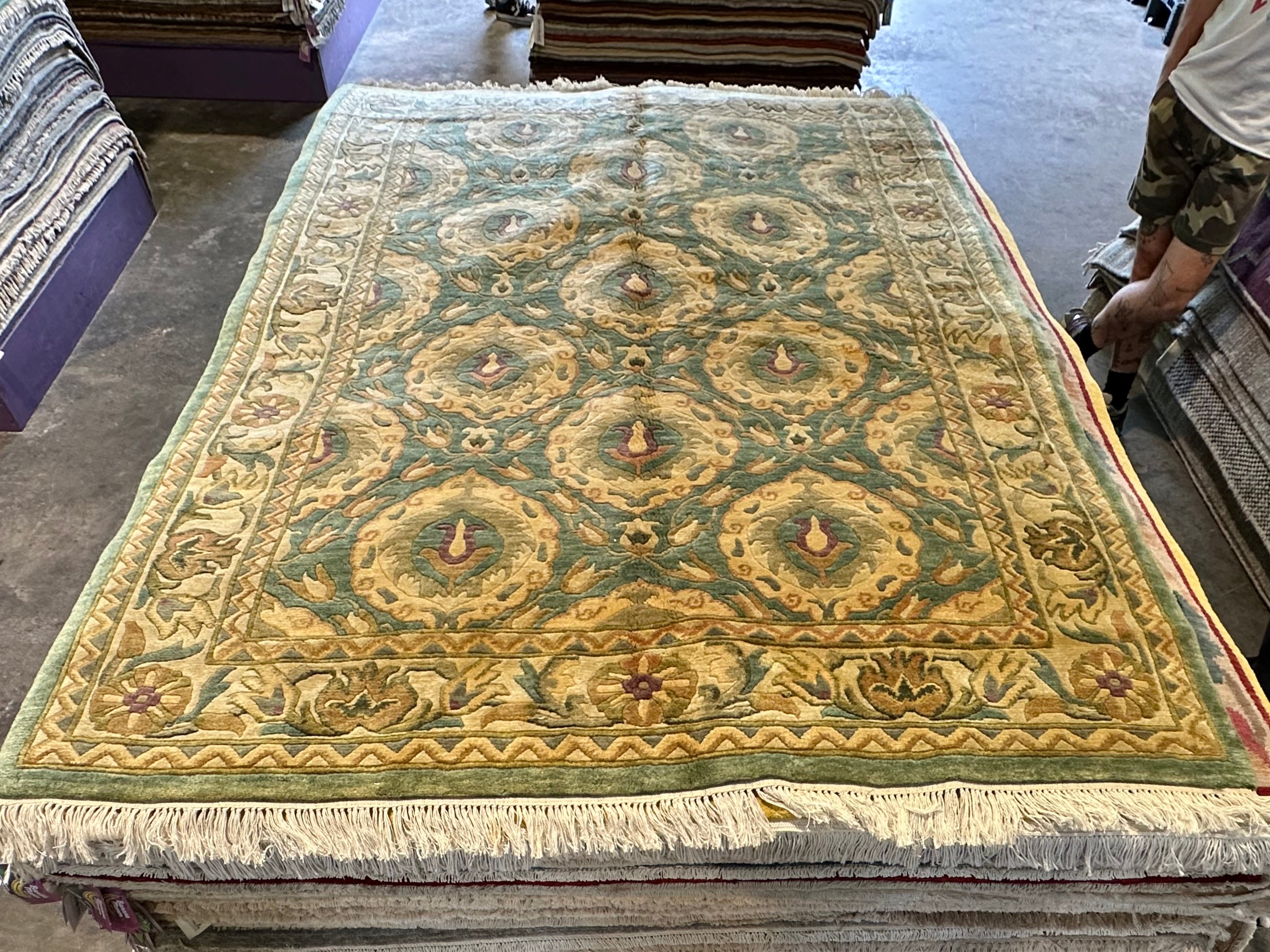 Ginny Cox 5.7x8.3 Green Nepalese Rug - CLEARANCE 30% off
