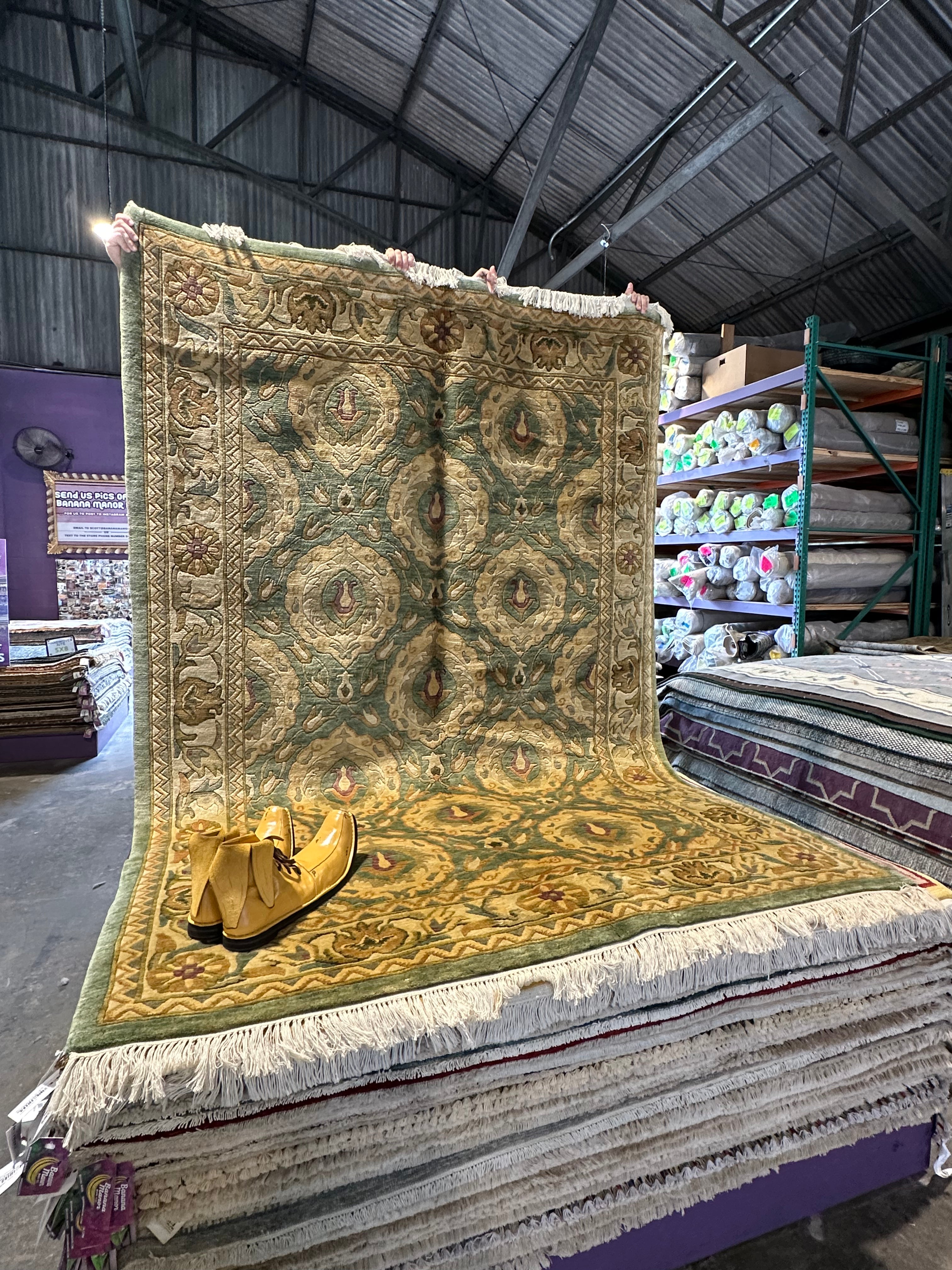 Ginny Cox 5.7x8.3 Green Nepalese Rug - CLEARANCE 30% off