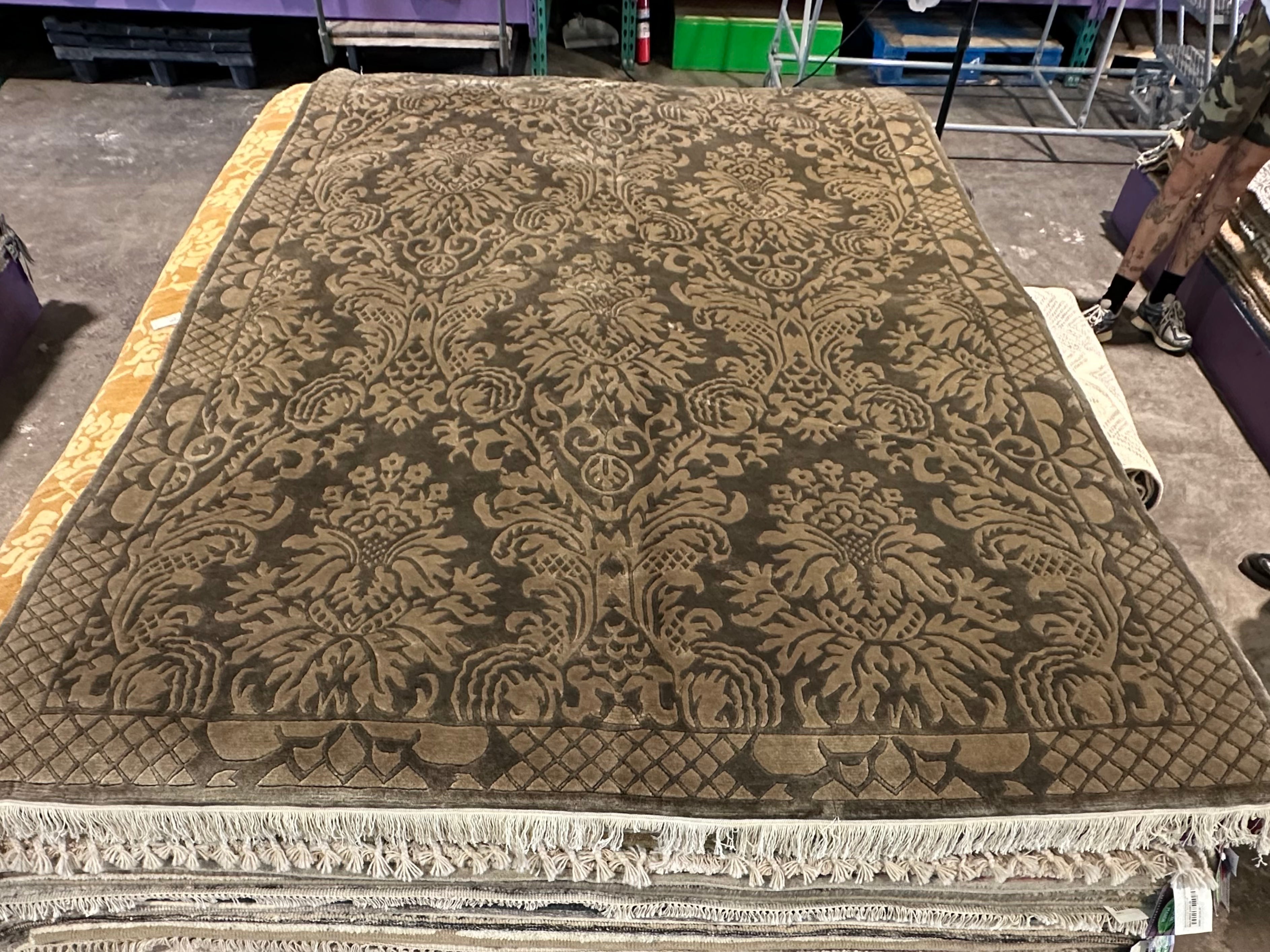 Eve Olasov 5.6x8.4 Green Nepalese Rug - CLEARANCE 30% off