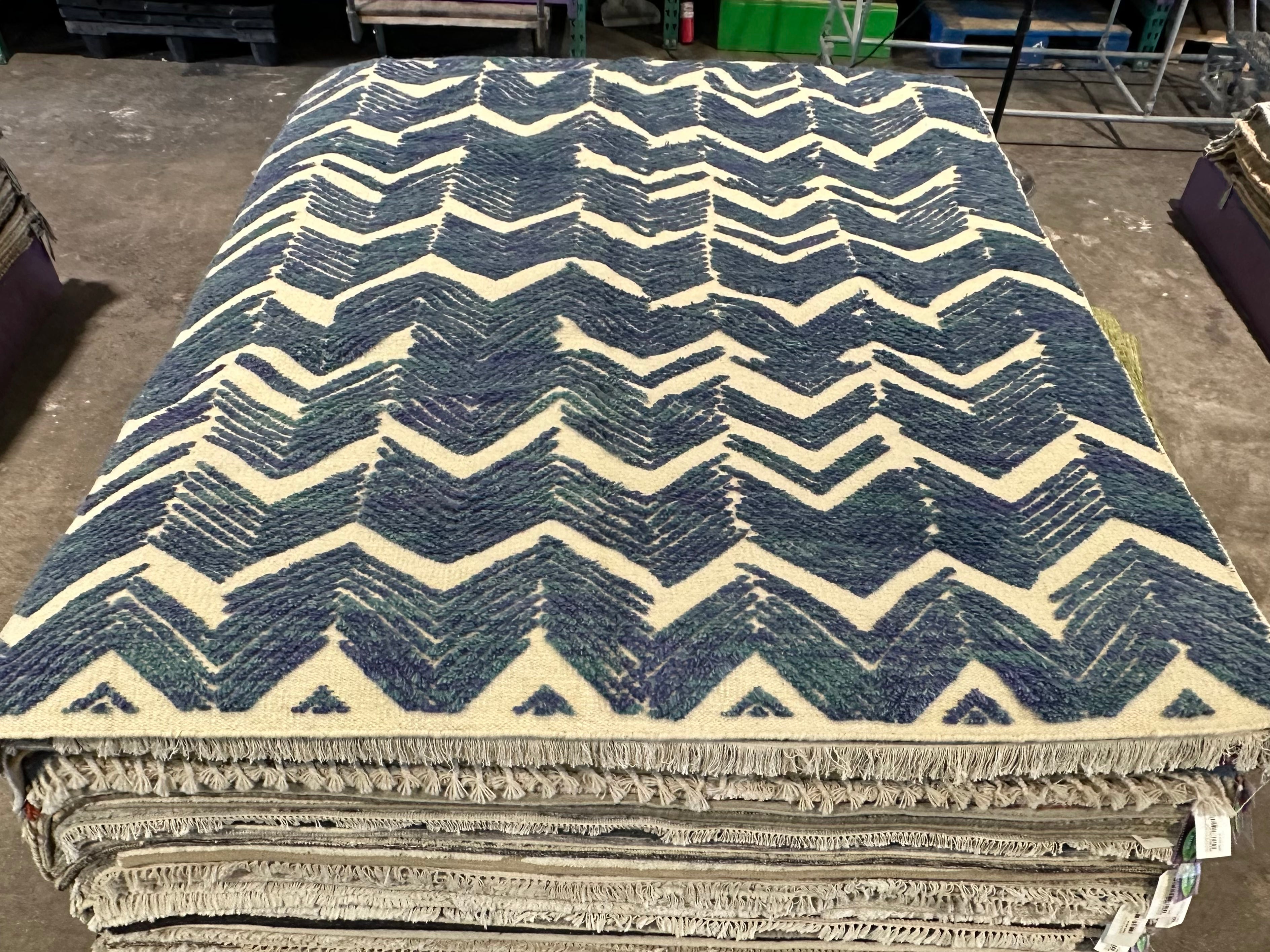 Gentry Todd 6.3x9.2 Blue Berber Rug - CLEARANCE 30% off
