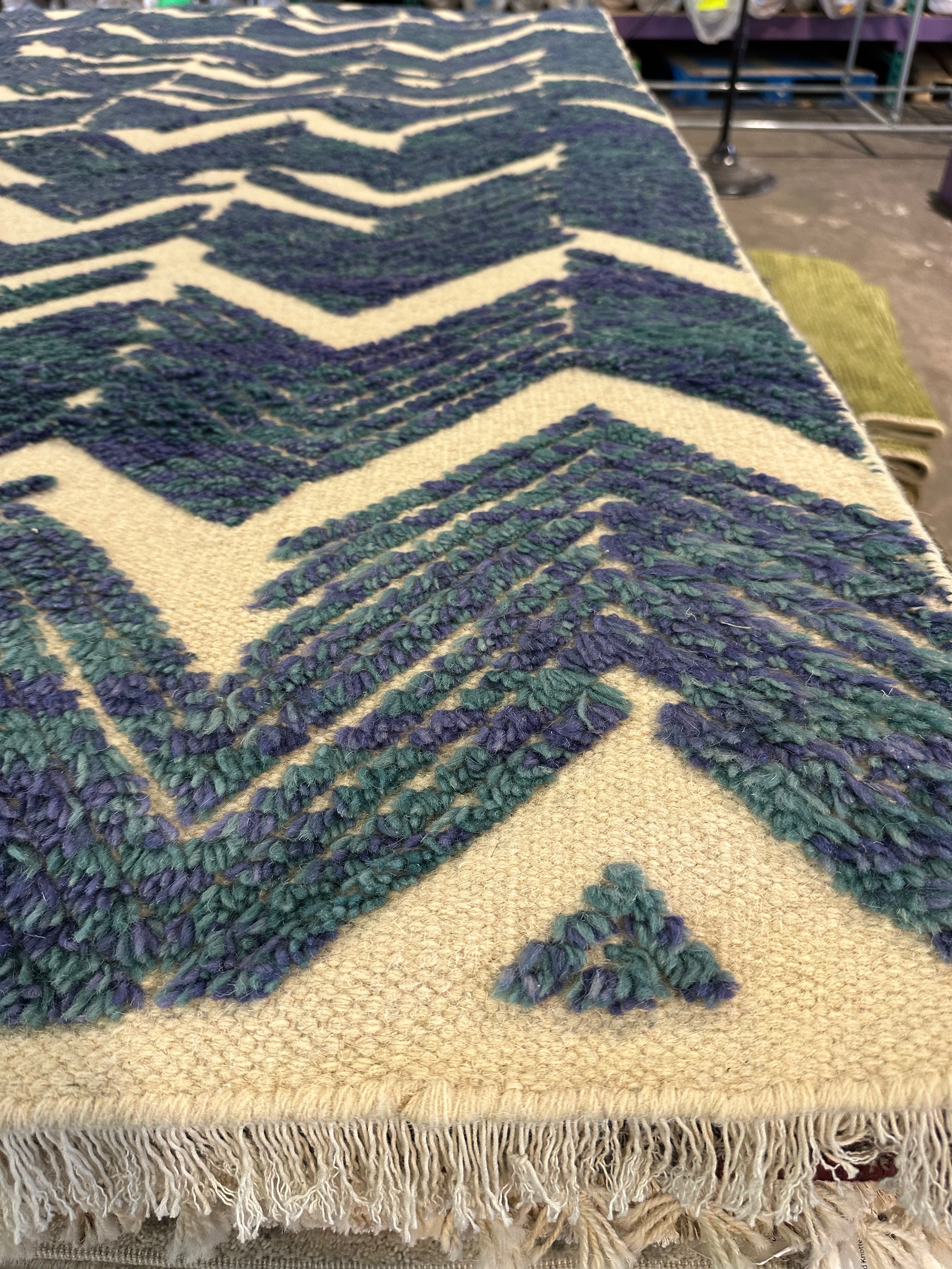 Gentry Todd 6.3x9.2 Blue Berber Rug - CLEARANCE 30% off