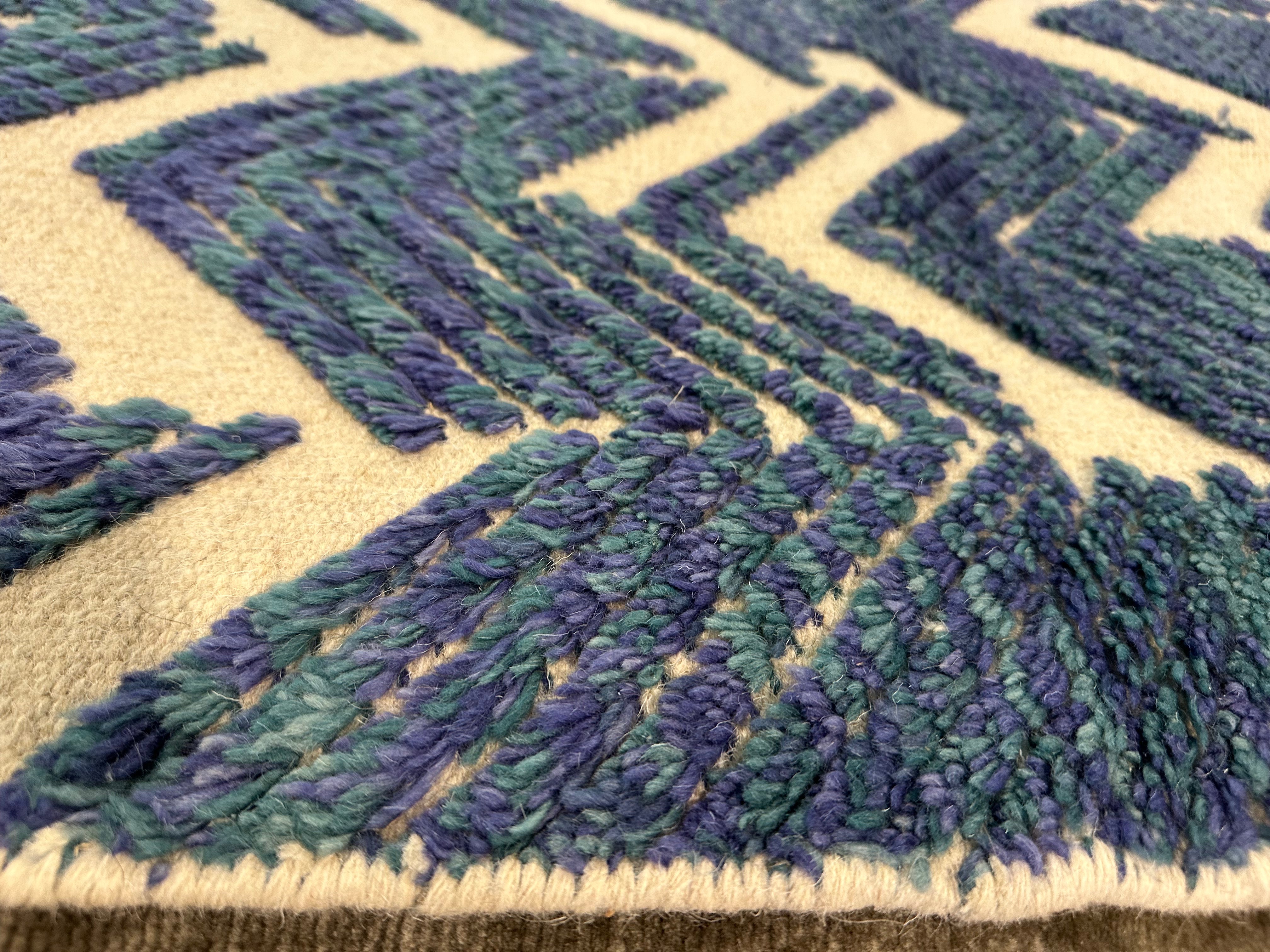Gentry Todd 6.3x9.2 Blue Berber Rug - CLEARANCE 30% off