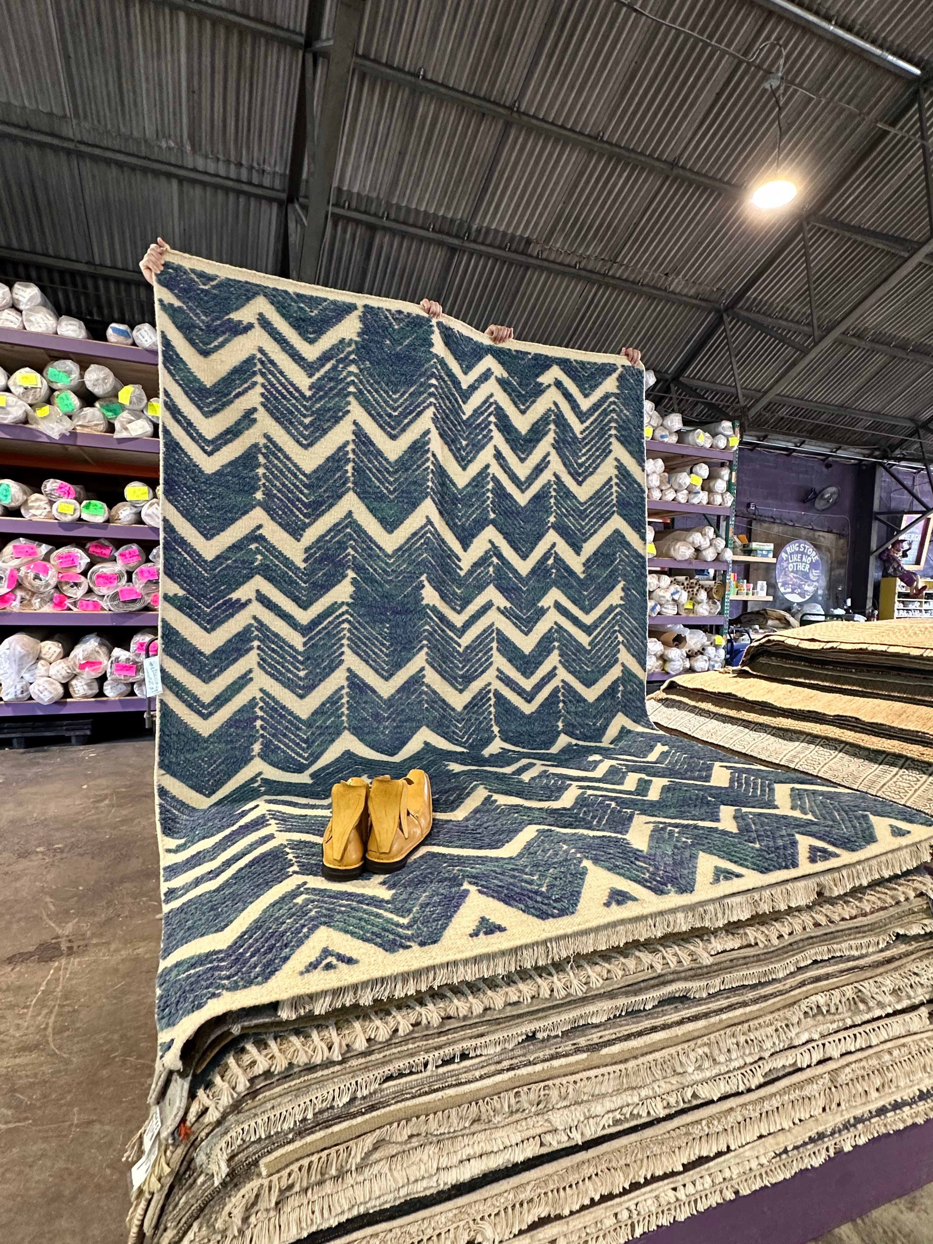 Gentry Todd 6.3x9.2 Blue Berber Rug - CLEARANCE 30% off