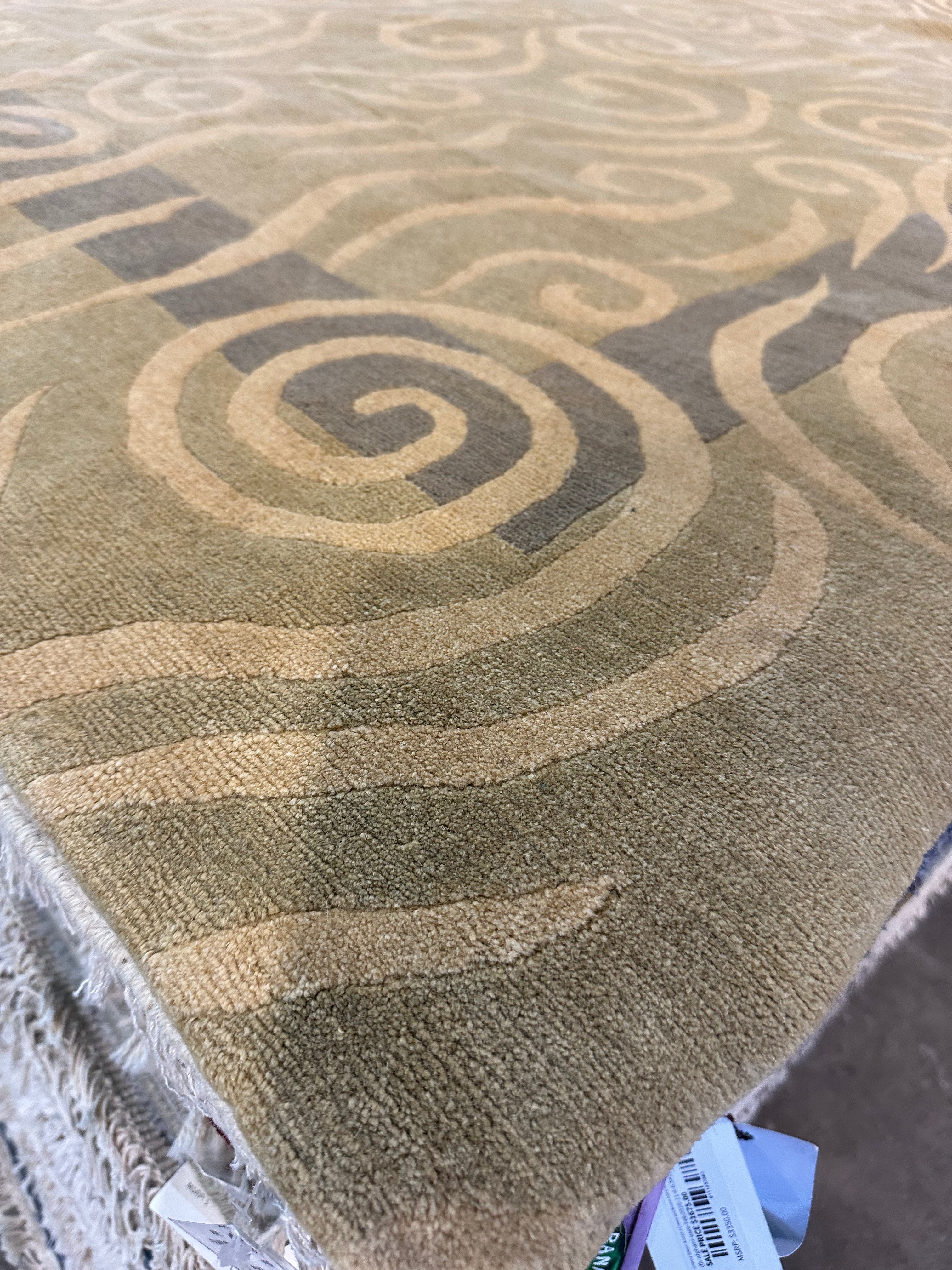 Zachary Dennis 6.1x8.9 Green Nepalese Rug - CLEARANCE 30% off