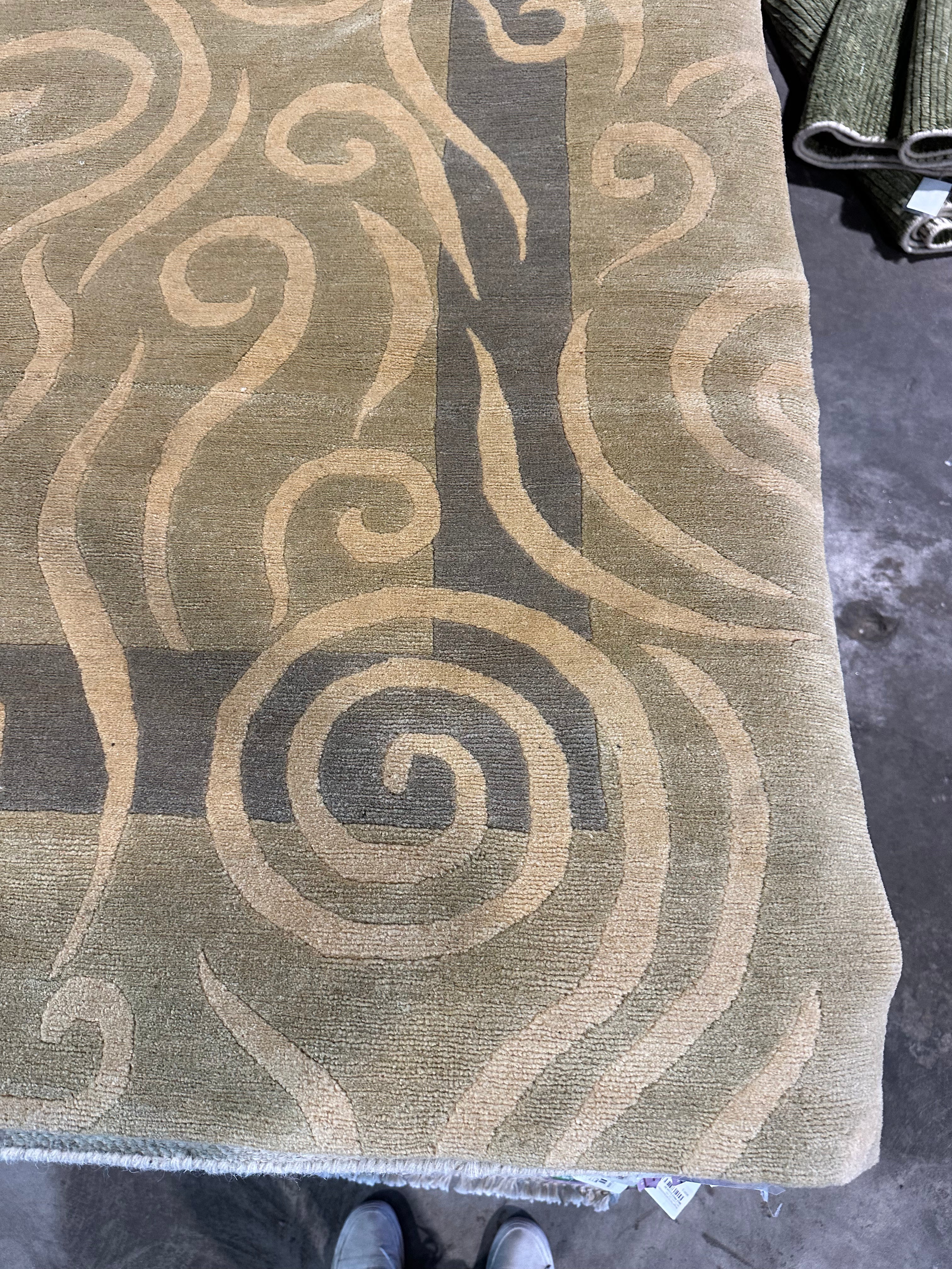 Zachary Dennis 6.1x8.9 Green Nepalese Rug - CLEARANCE 30% off