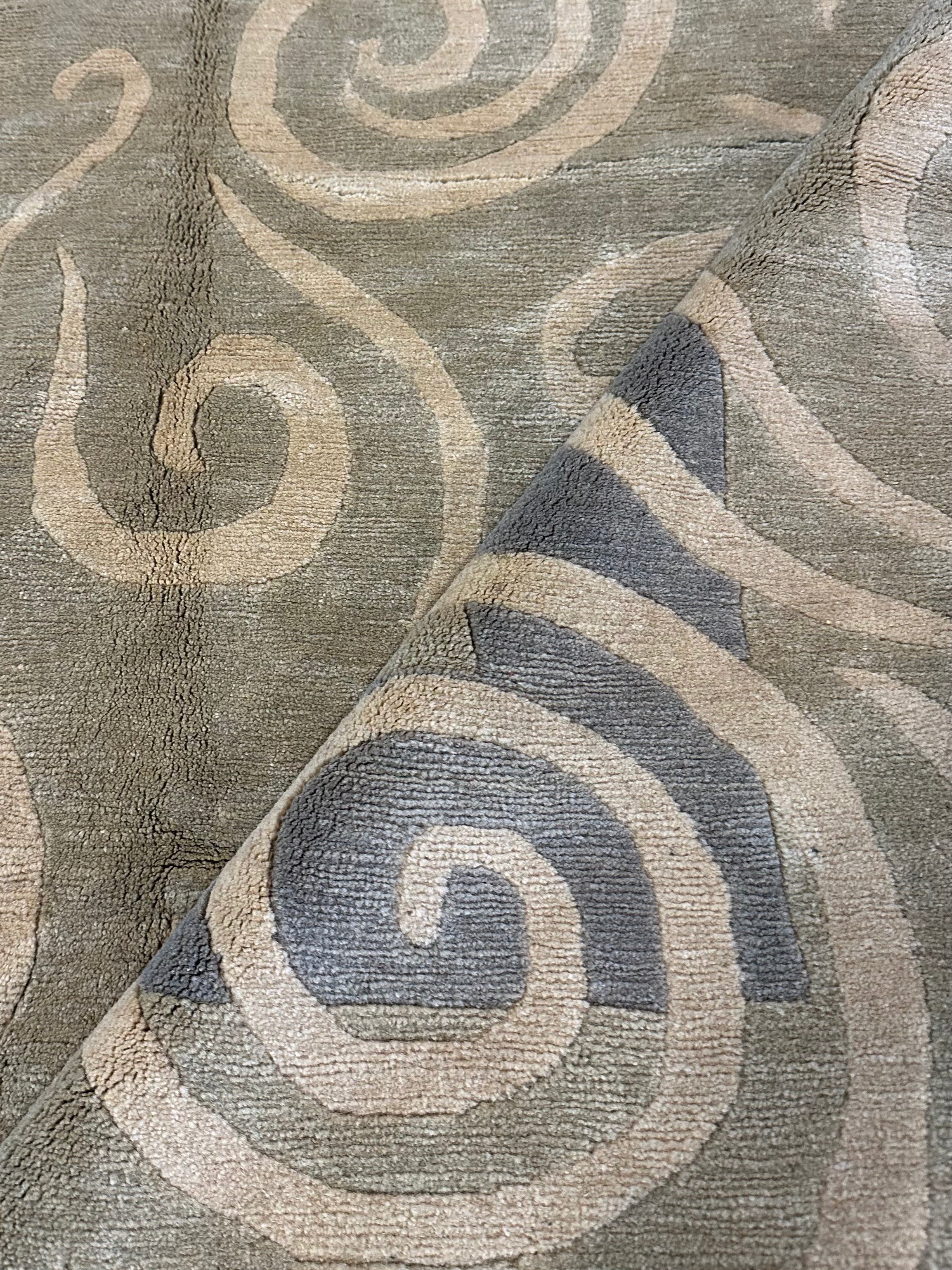Zachary Dennis 6.1x8.9 Green Nepalese Rug - CLEARANCE 30% off