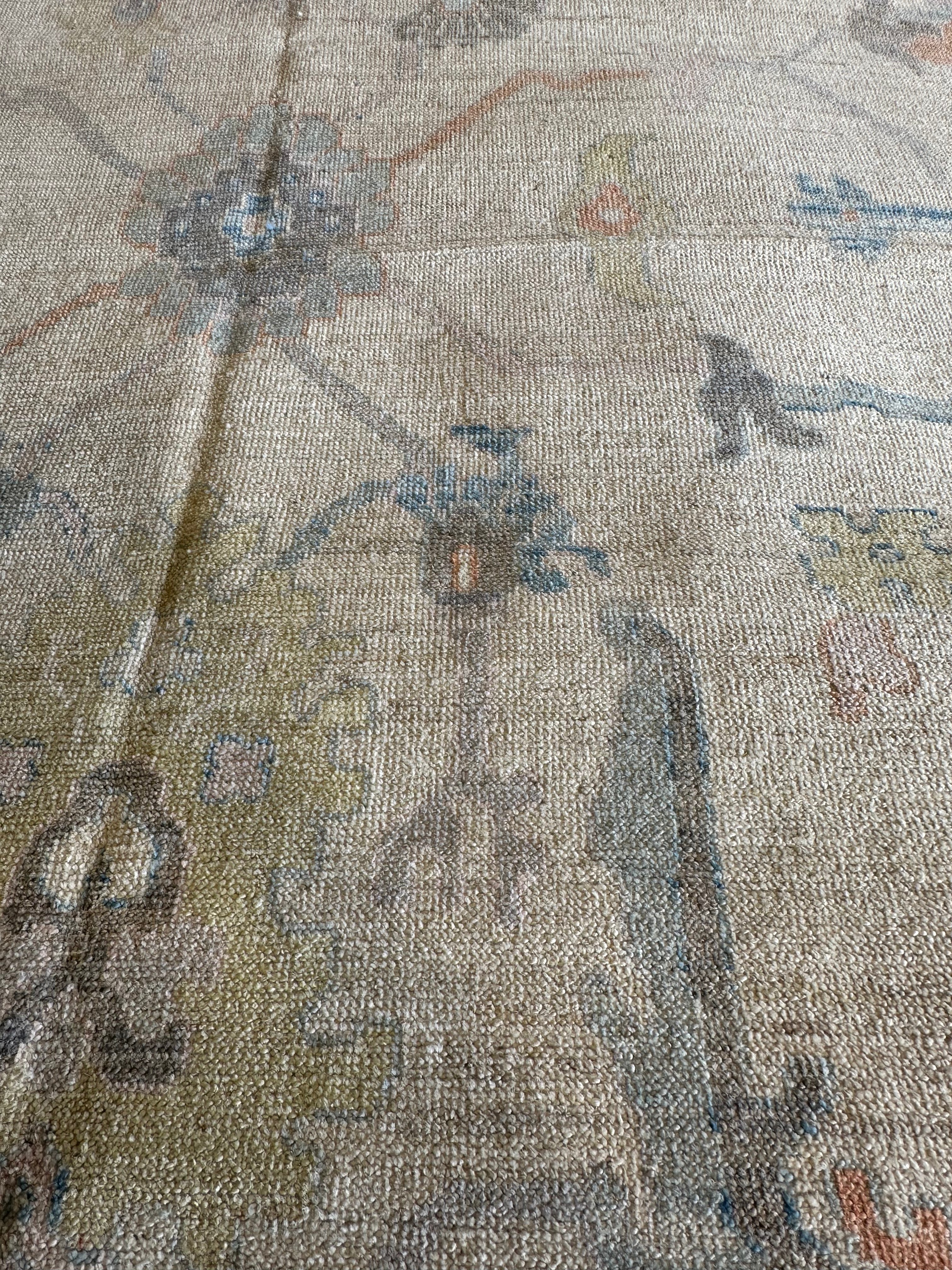 Joyce Glenn 10.4x13.7 Beige Multi Whitewashed Afghani Oushak