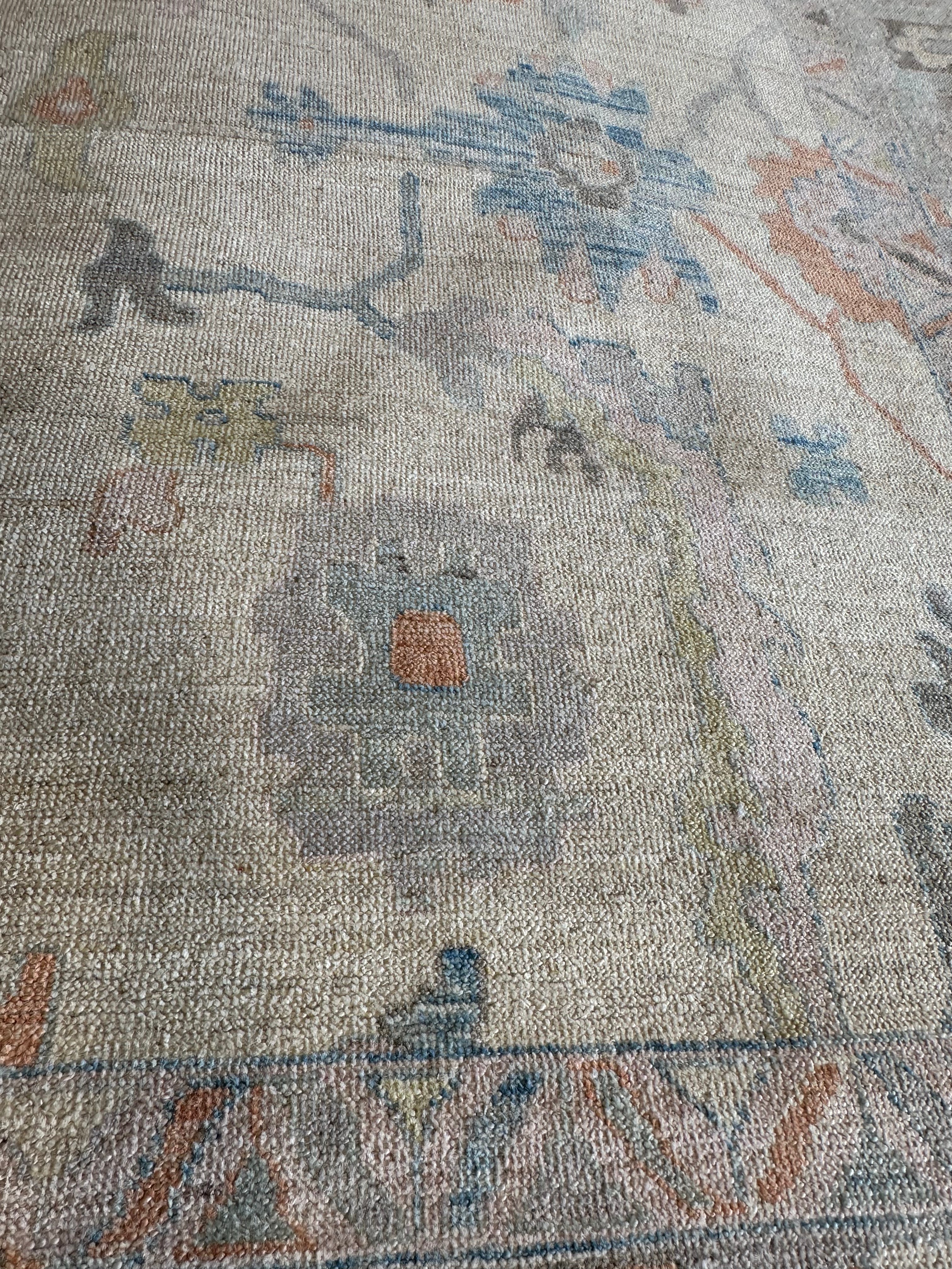 Joyce Glenn 10.4x13.7 Beige Multi Whitewashed Afghani Oushak