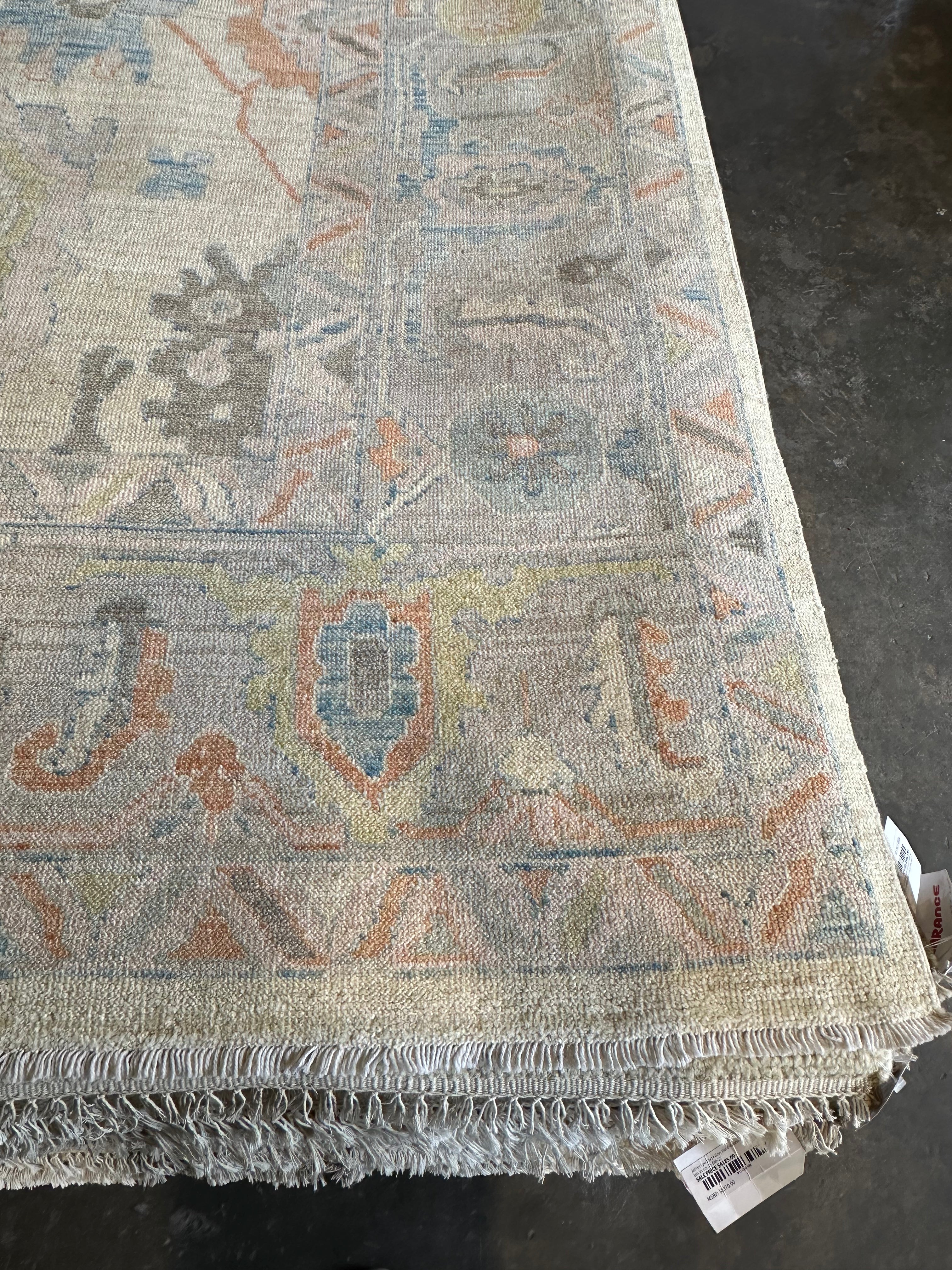 Joyce Glenn 10.4x13.7 Beige Multi Whitewashed Afghani Oushak