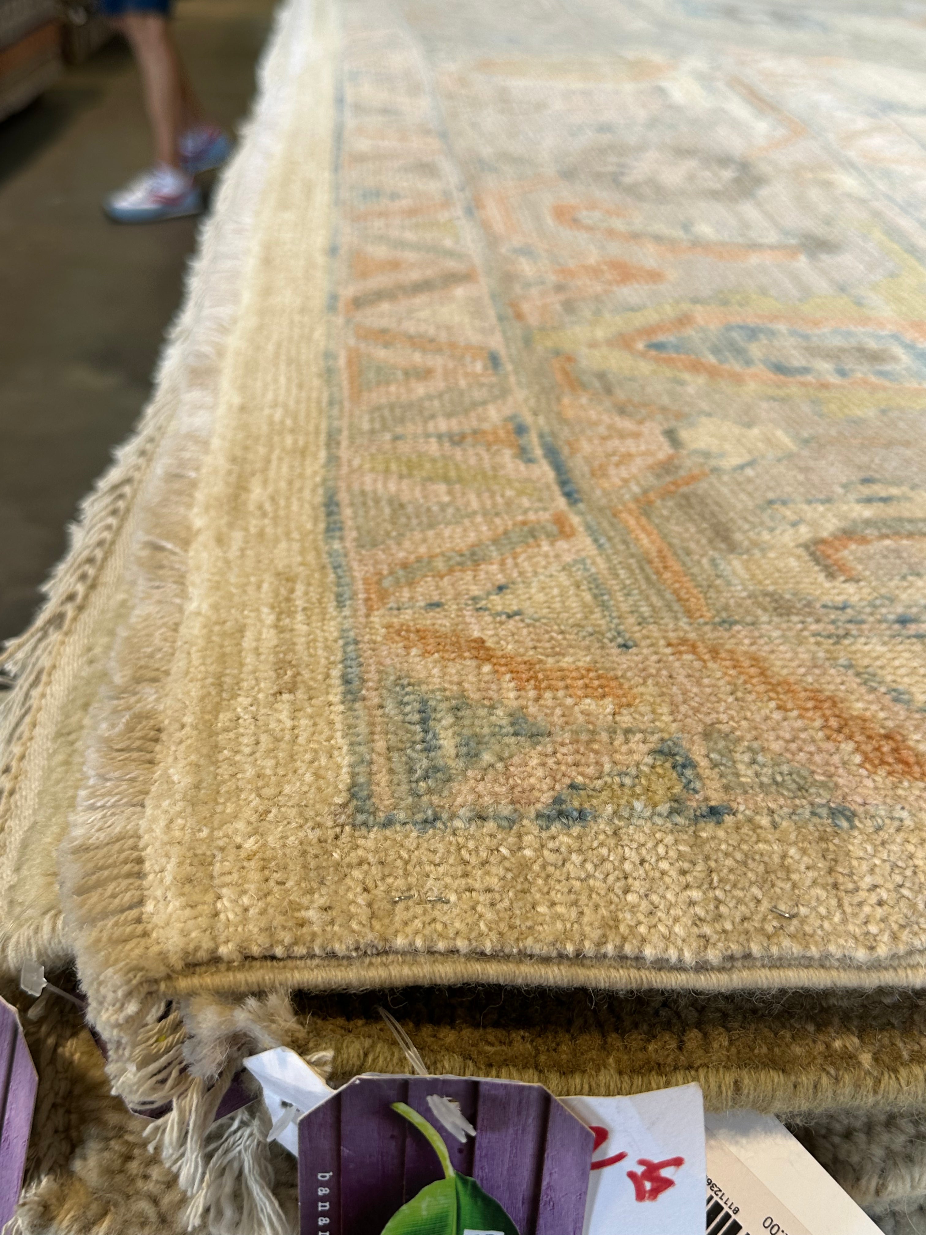 Joyce Glenn 10.4x13.7 Beige Multi Whitewashed Afghani Oushak