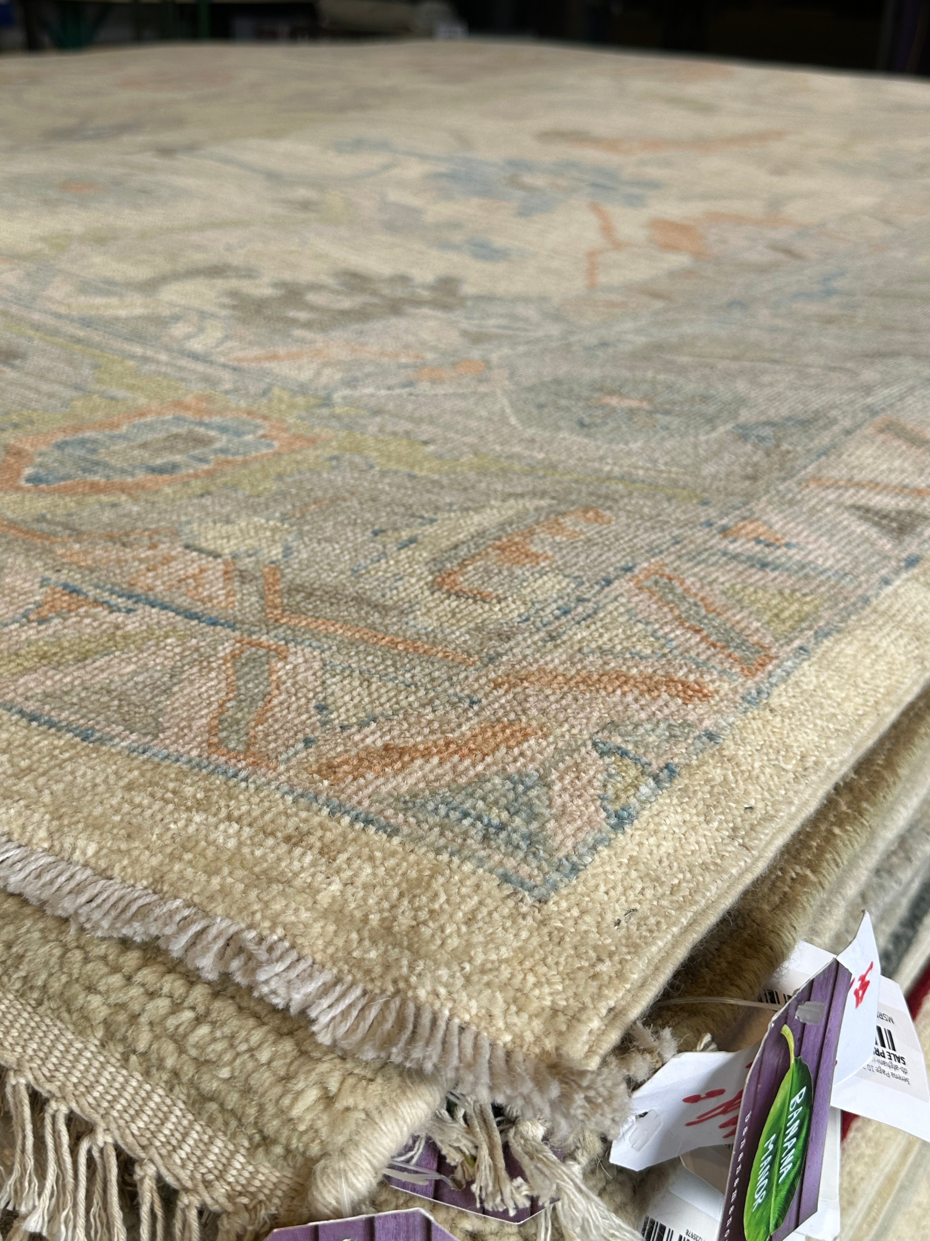 Joyce Glenn 10.4x13.7 Beige Multi Whitewashed Afghani Oushak