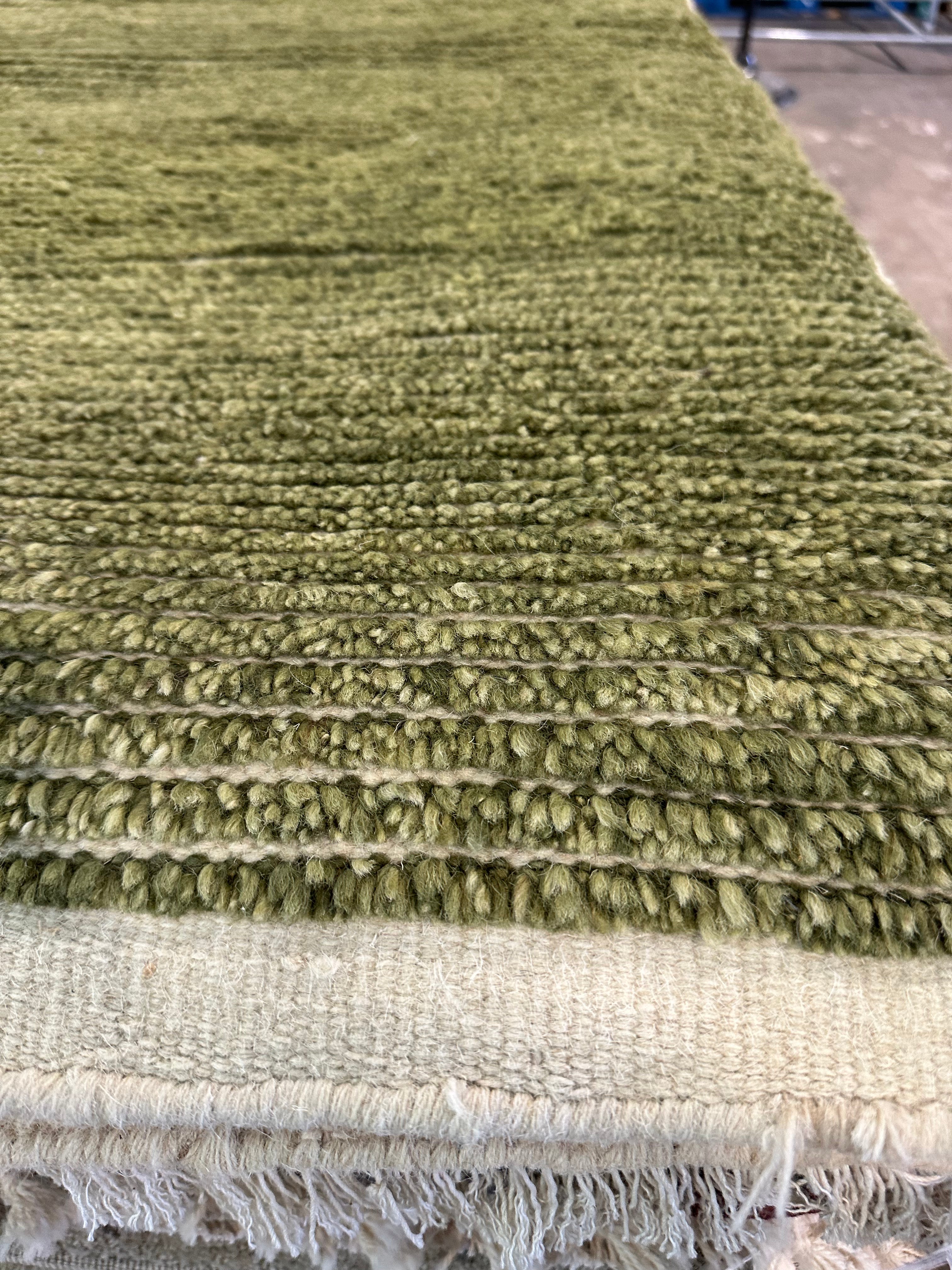 Jackson Mahomes 6x9.3 Green Berber Rug - CLEARANCE 30% off