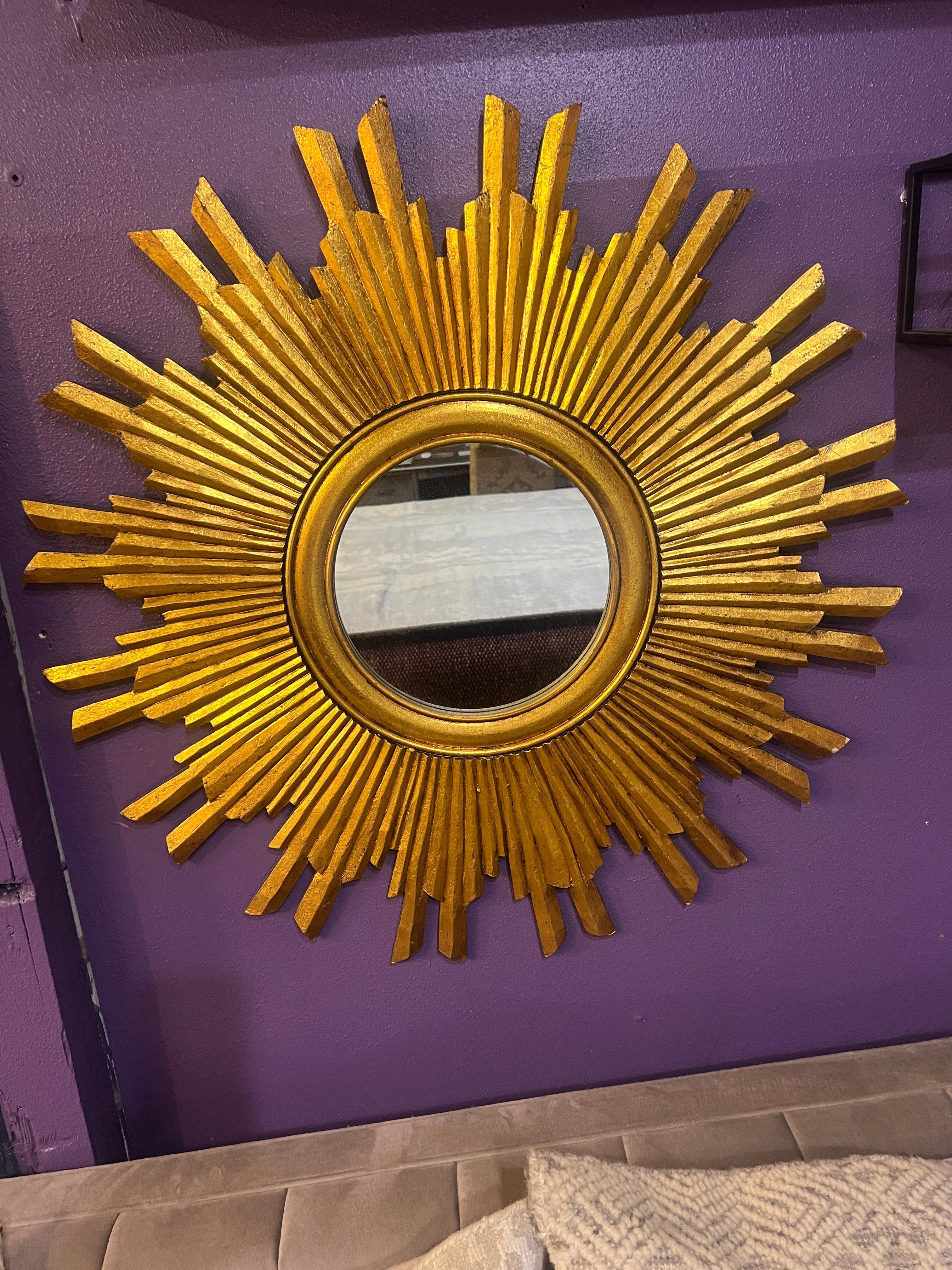 Sunburst Wall Mirror 35" Round