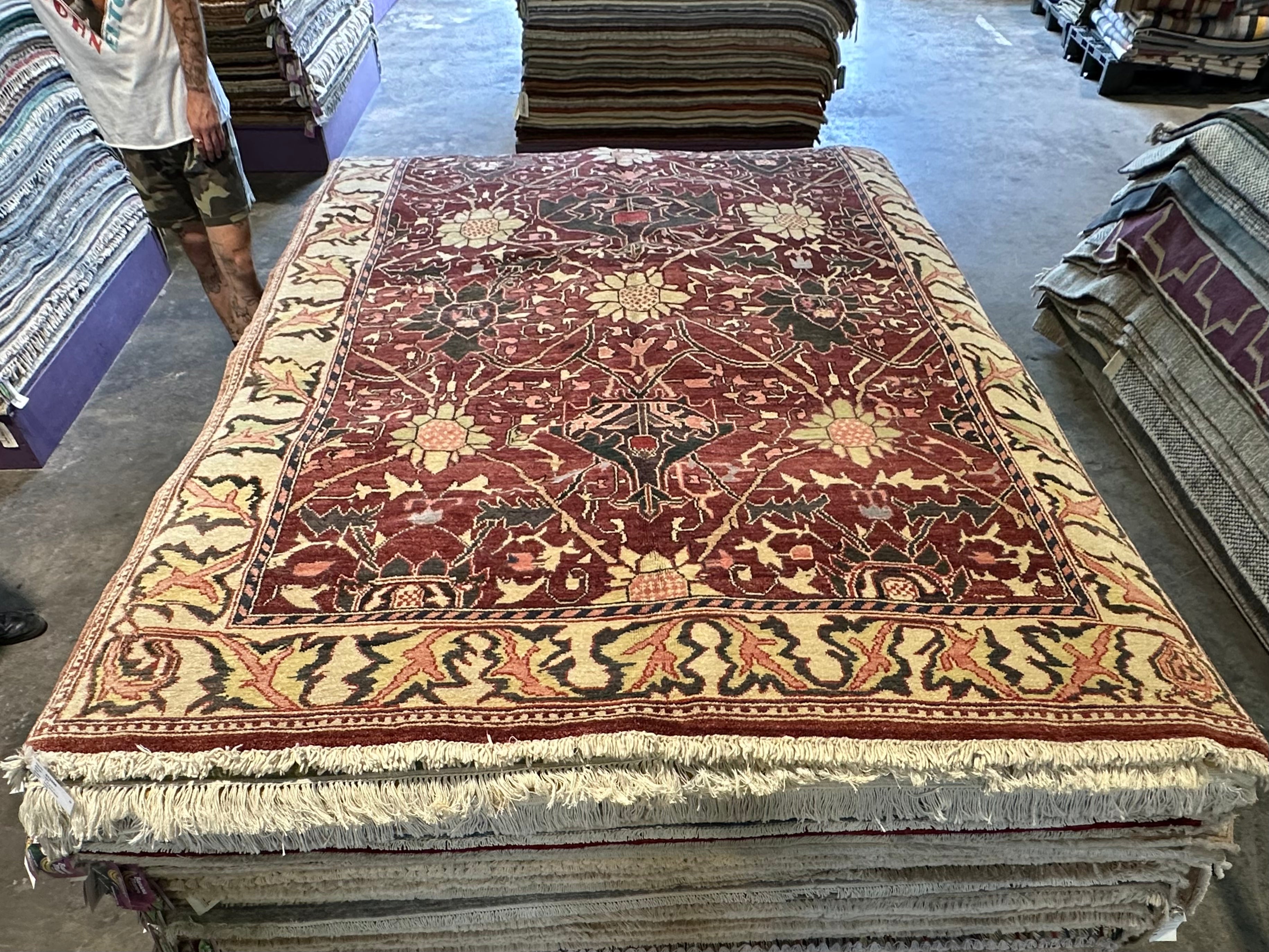 Katie Poole 6.3x9.1 Burgundy Agra Rug - CLEARANCE 30% off