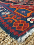 Antique Kord-Bijar Red and Blue Kilim 3.10x5.3