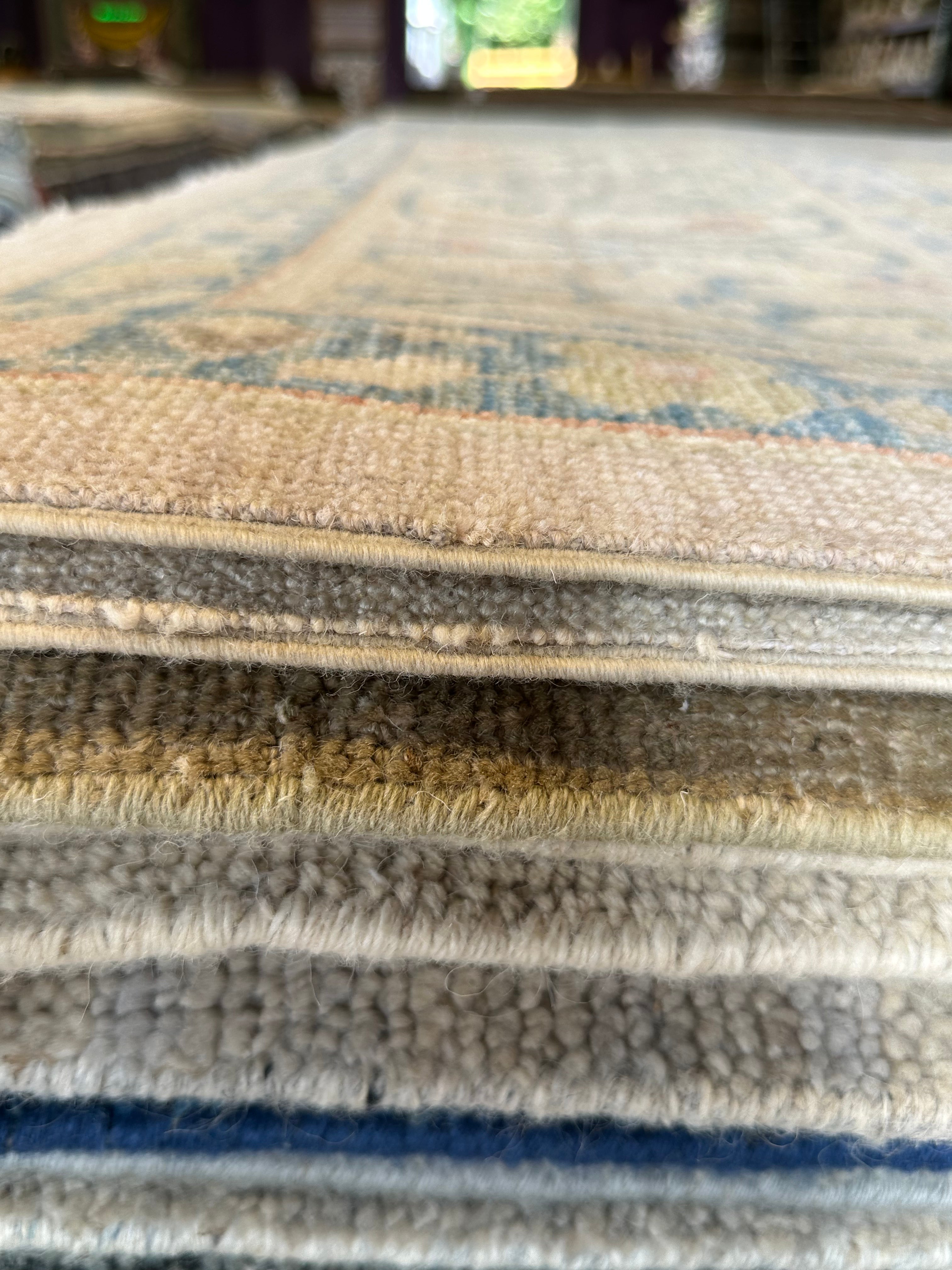 Nina 9.10x13.7 Beige Multi Whitewashed Afghani Oushak