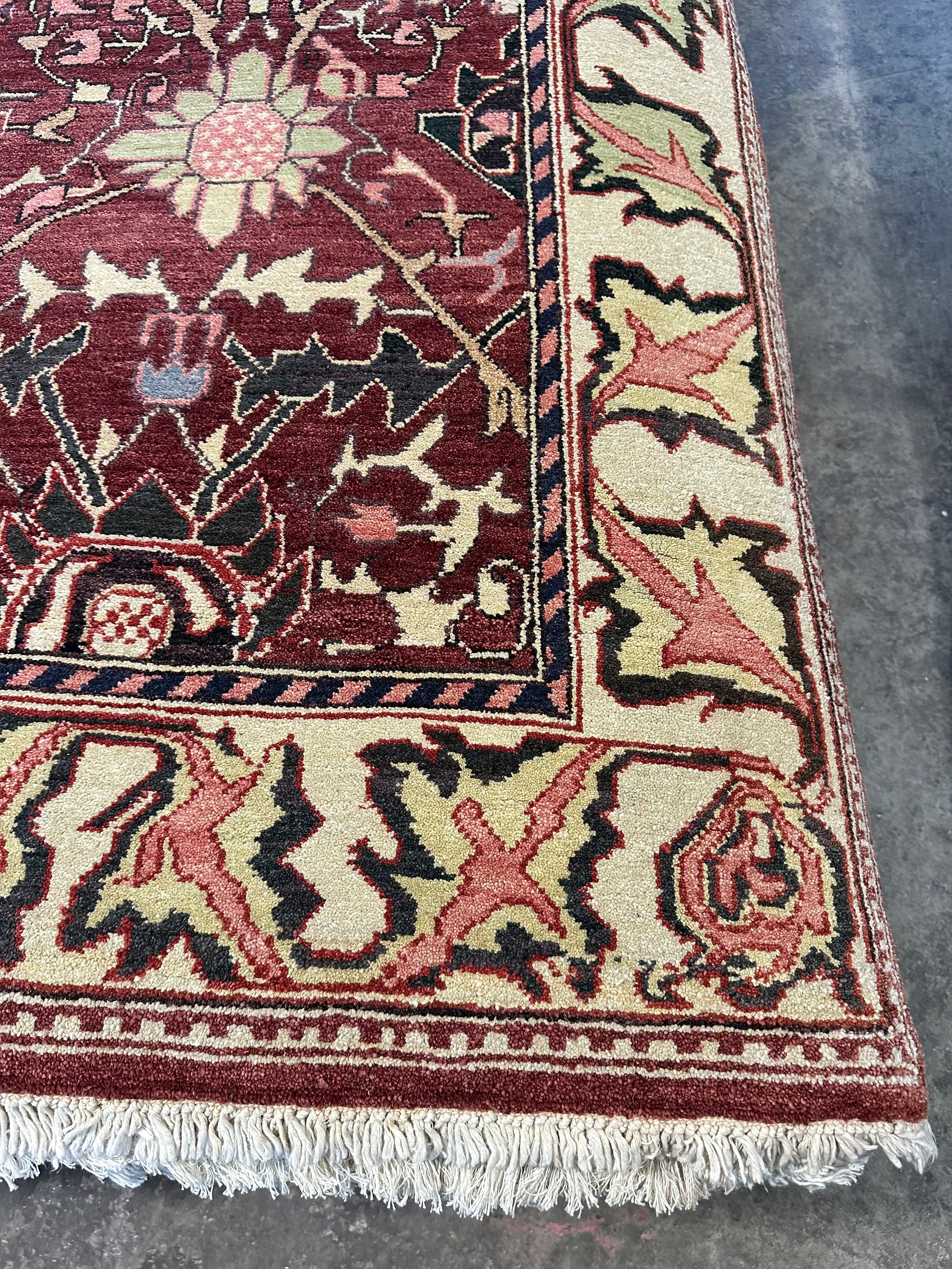 Katie Poole 6.3x9.1 Burgundy Agra Rug - CLEARANCE 30% off