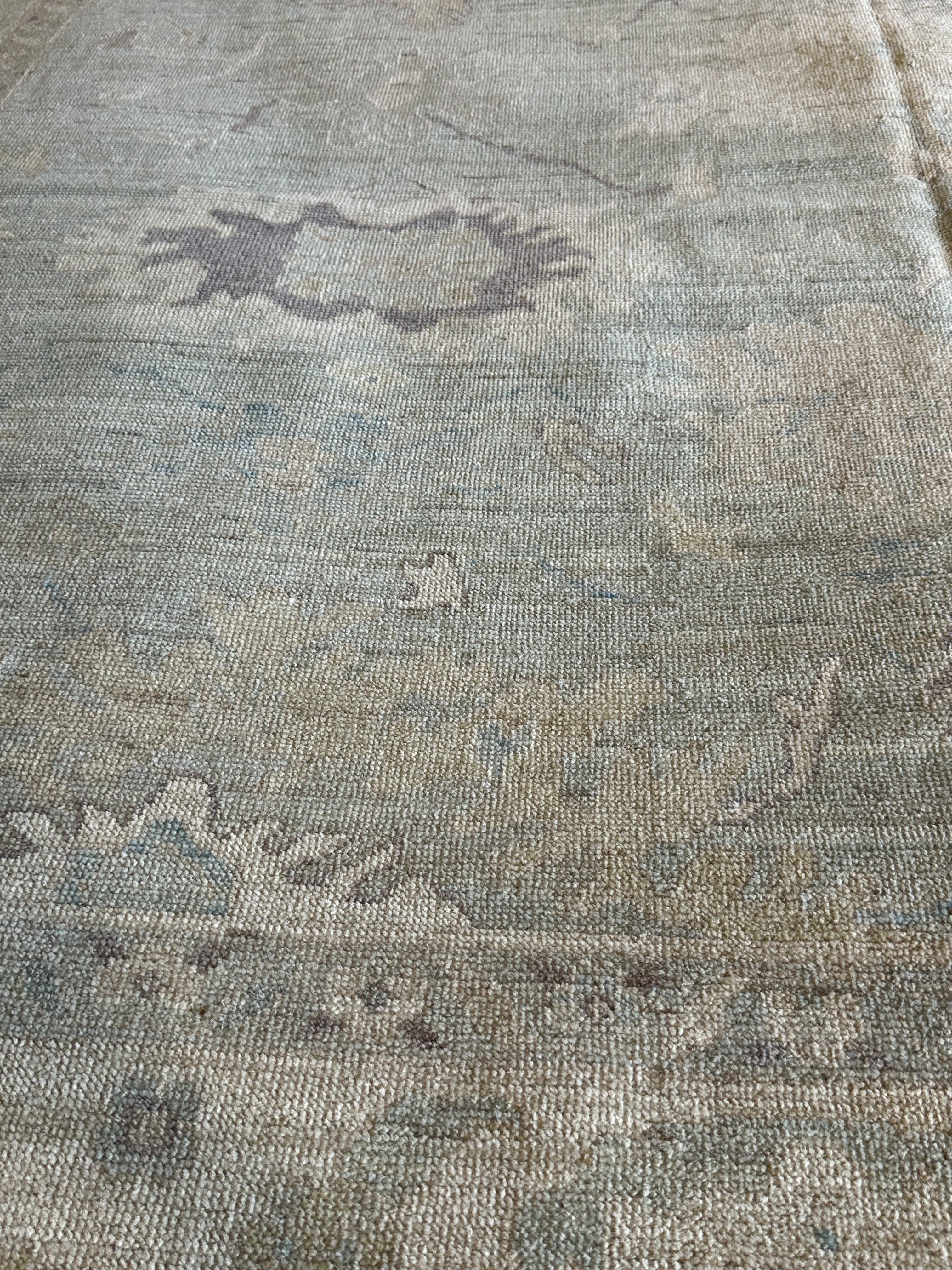 Katie Lowes 9.11x13.8 Blue Whitewashed Afghani Oushak