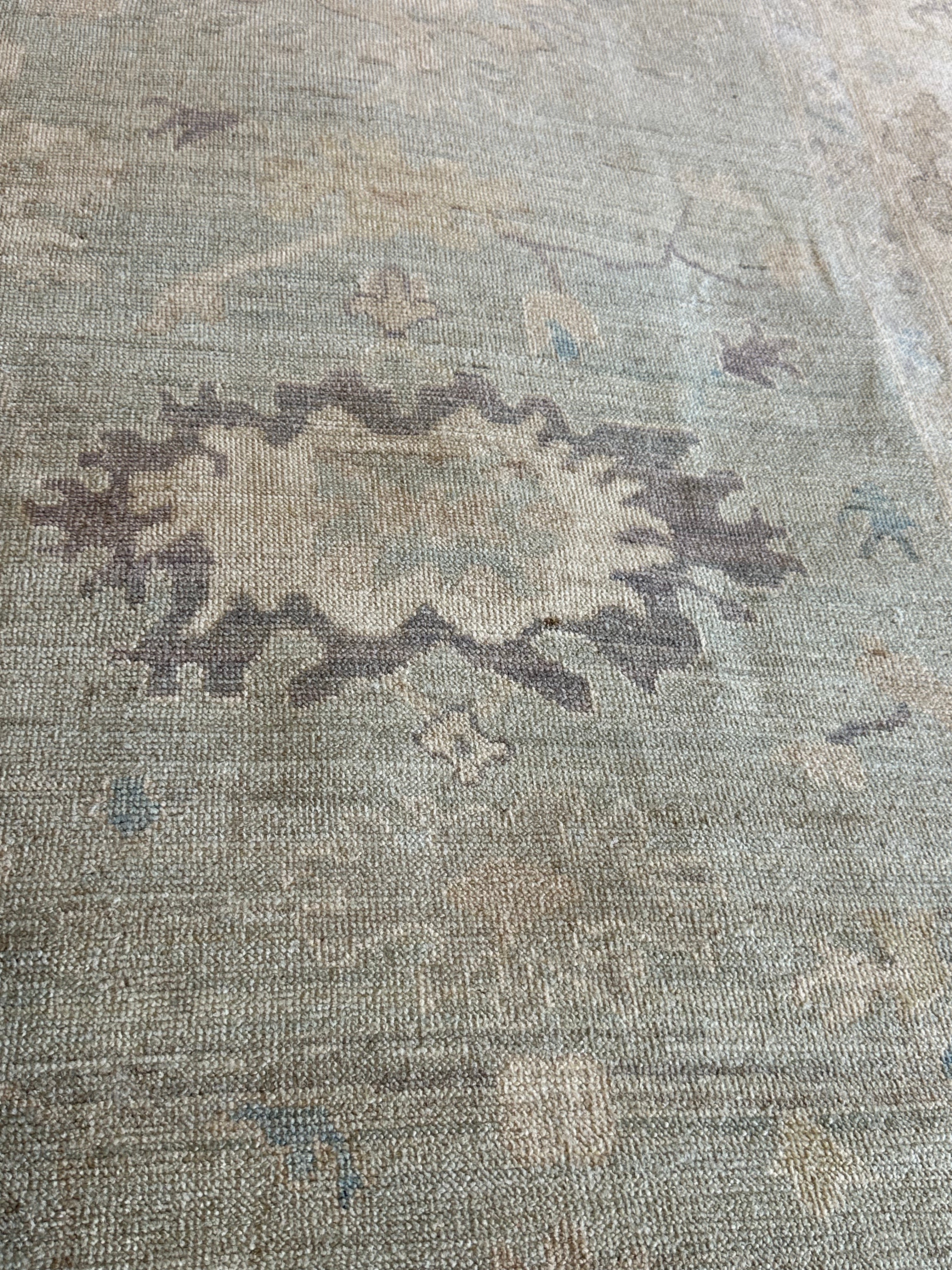 Katie Lowes 9.11x13.8 Blue Whitewashed Afghani Oushak