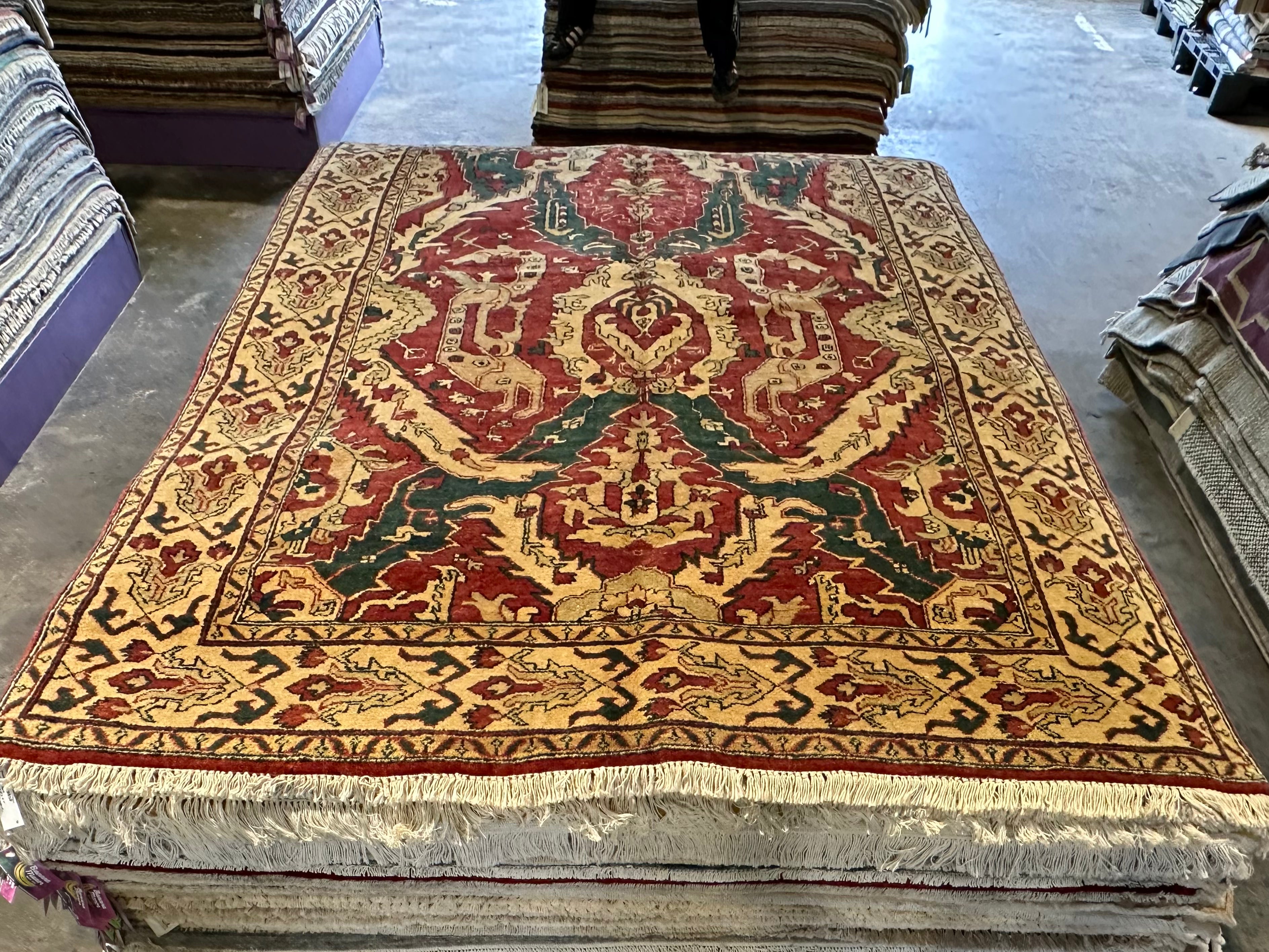 Liz Vandyke 6x9 Red Agra Rug - CLEARANCE 30% off