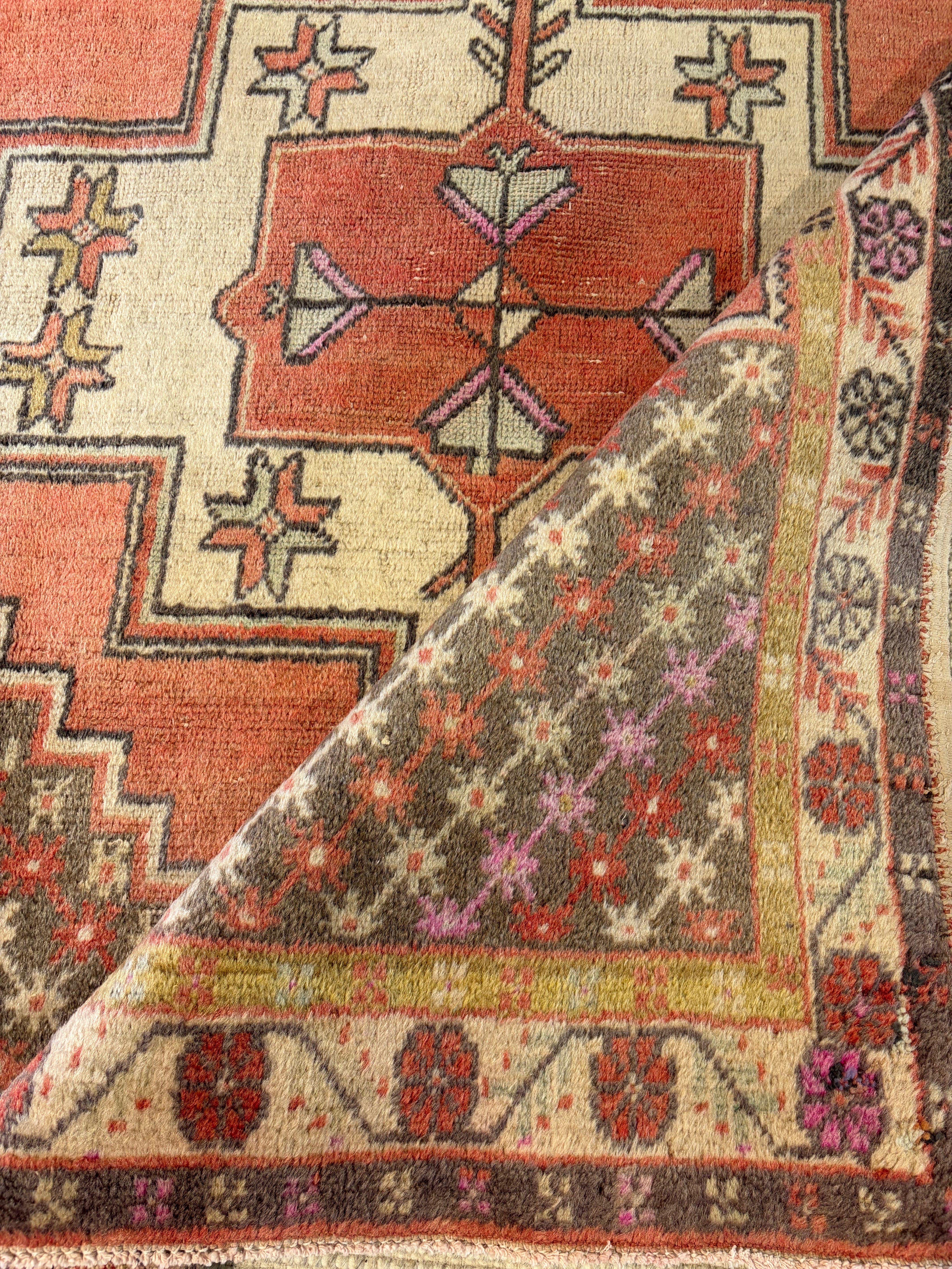 Tanya Tucker 4.5x8.6 Orange Hand-Knotted Vintage Turkish Oushak