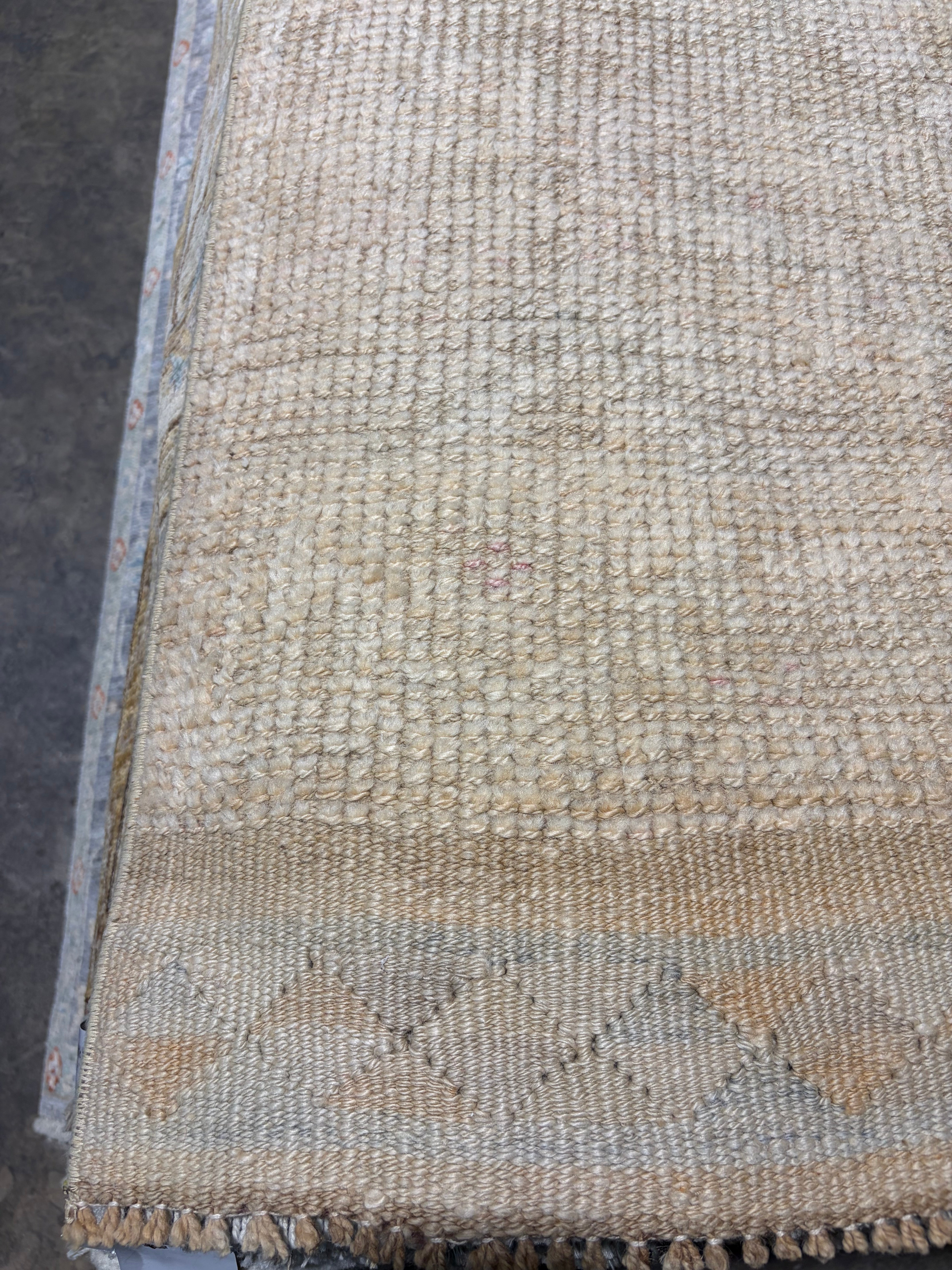 Carmen Ricola 2.9x13.4 Light Orange Hand-Knotted Vintage Turkish Oushak Runner