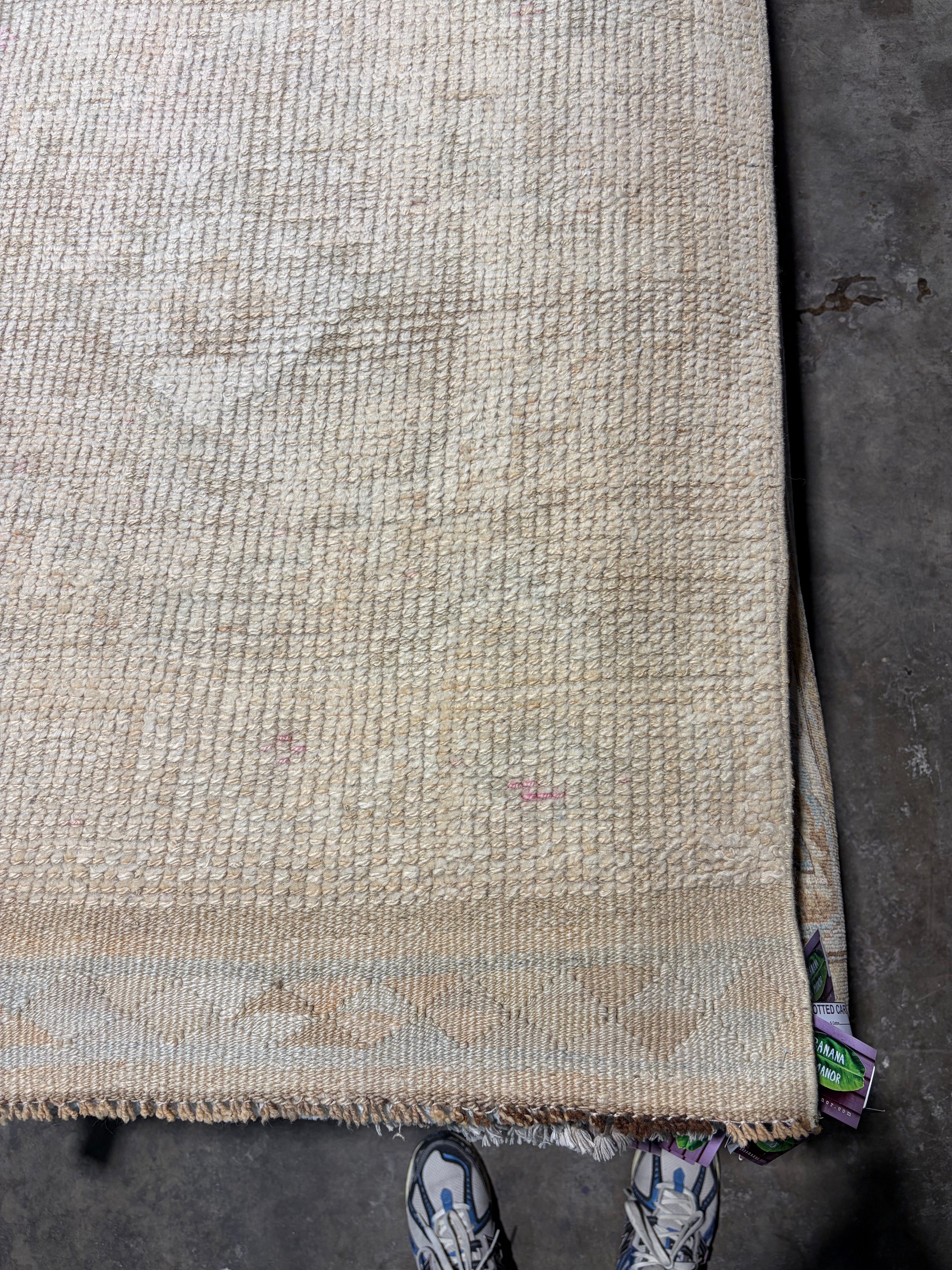 Carmen Ricola 2.9x13.4 Light Orange Hand-Knotted Vintage Turkish Oushak Runner