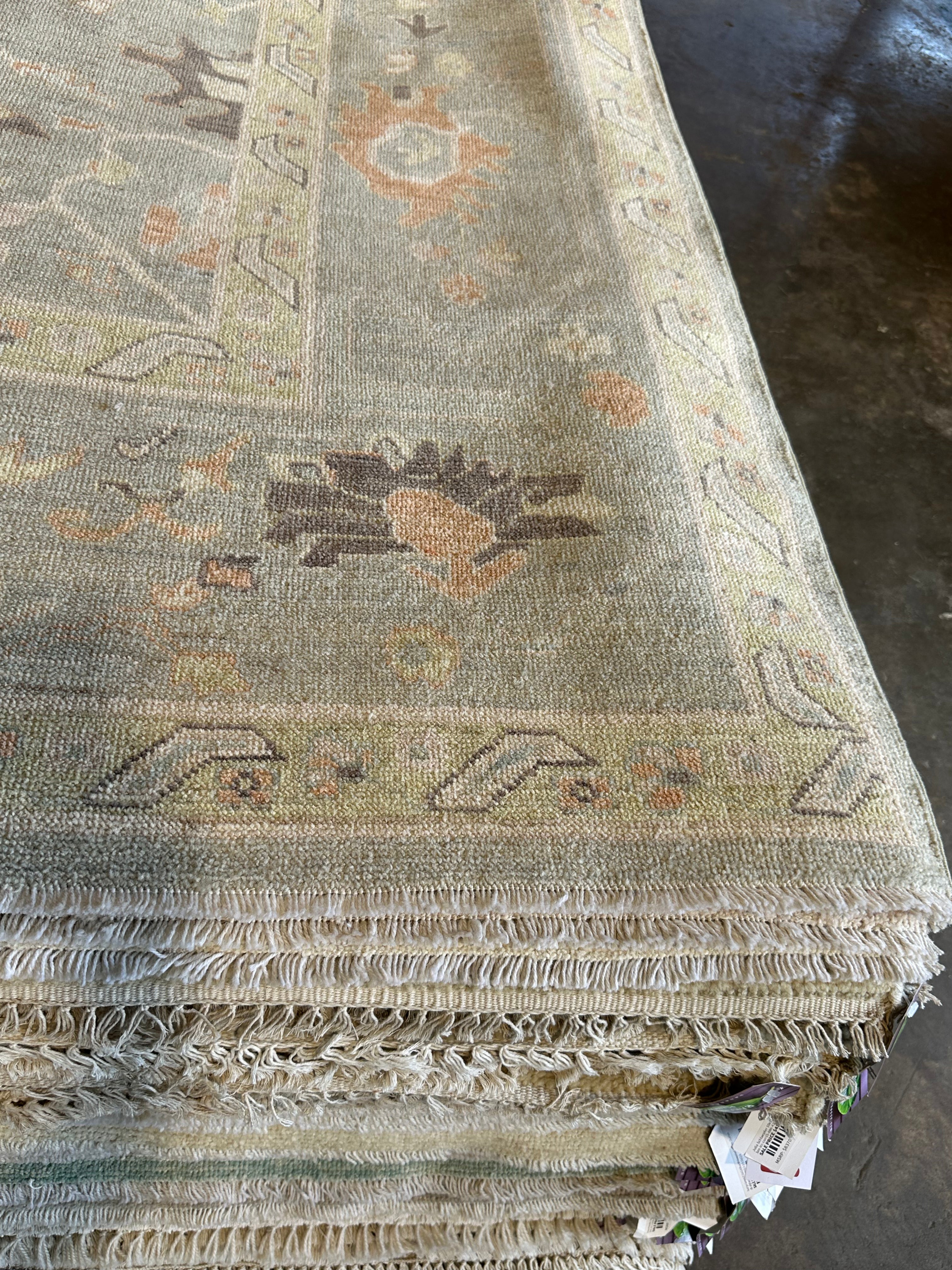 Madison Wolfe 10.2x13.10 Blue Whitewashed Afghani Oushak