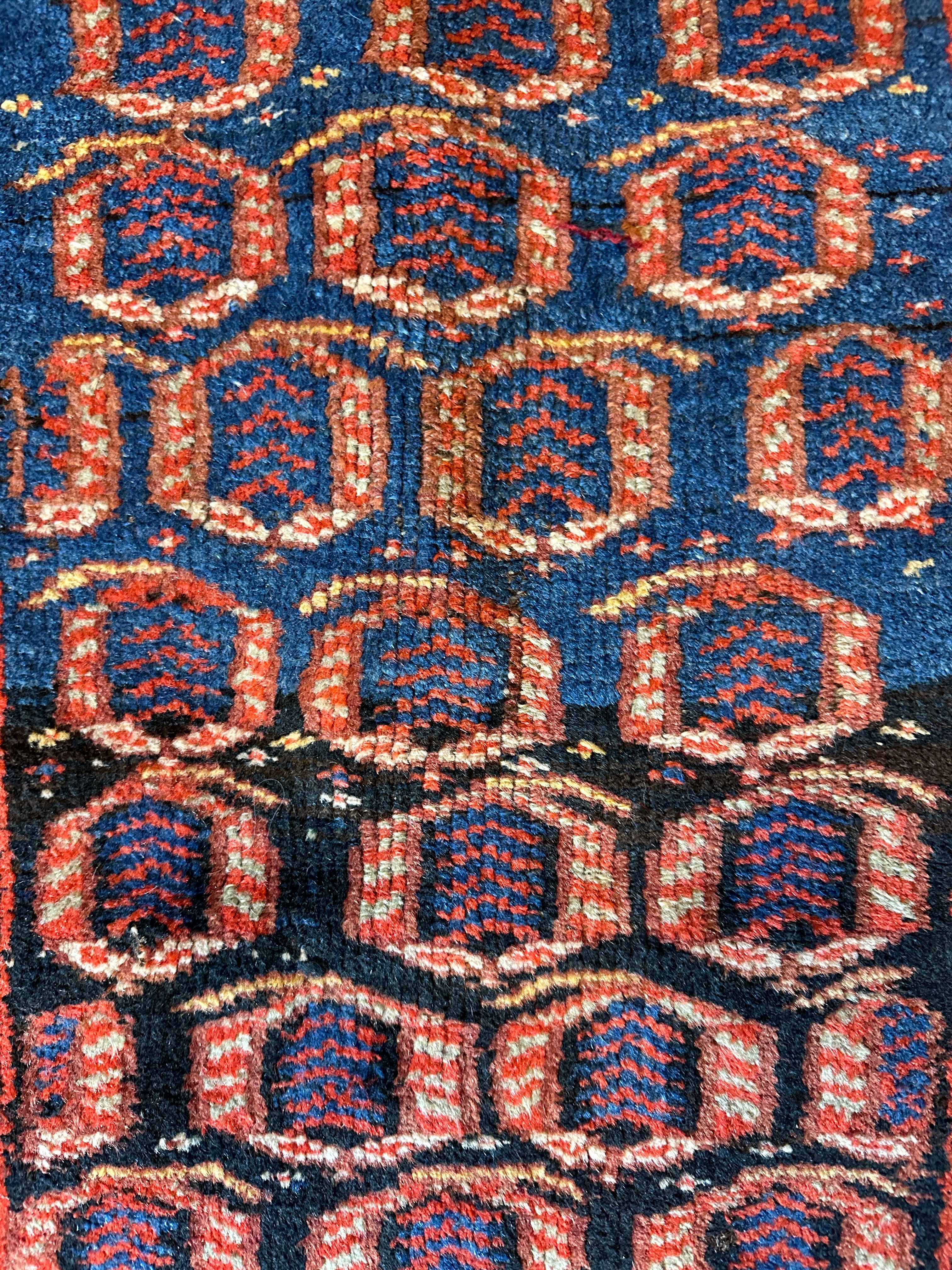 Antique Persian Kurdbakshaish Red and Blue Rug 4.1x5.7