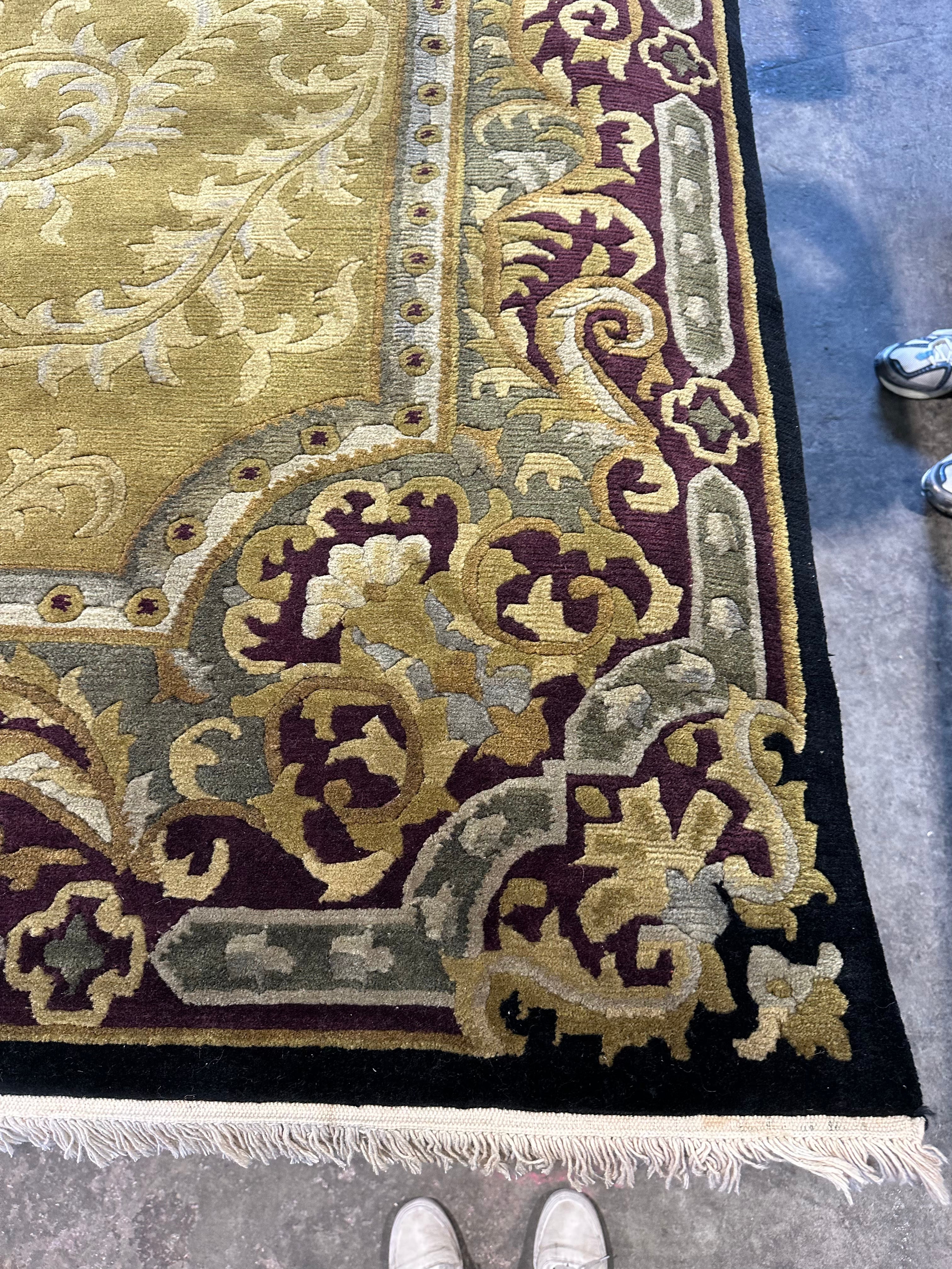 Kim Wolfe 6.2x8.9 Green Nepalese Rug - CLEARANCE 30% off