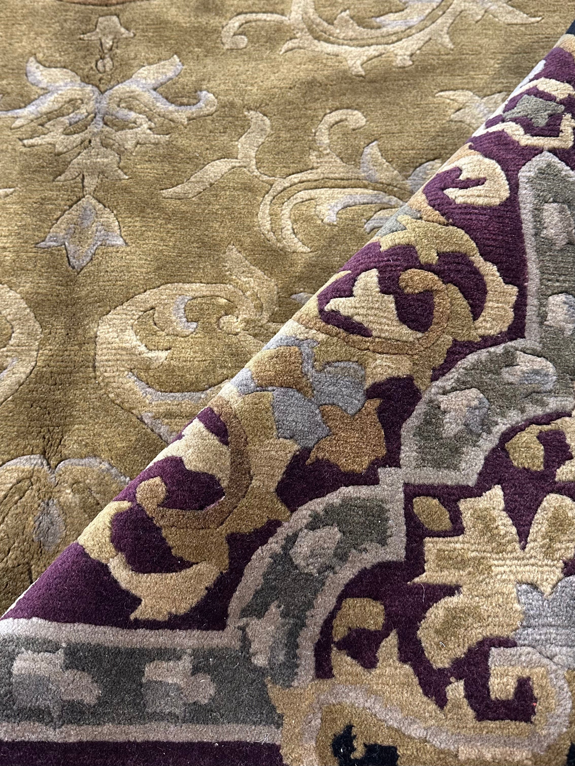Kim Wolfe 6.2x8.9 Green Nepalese Rug - CLEARANCE 30% off