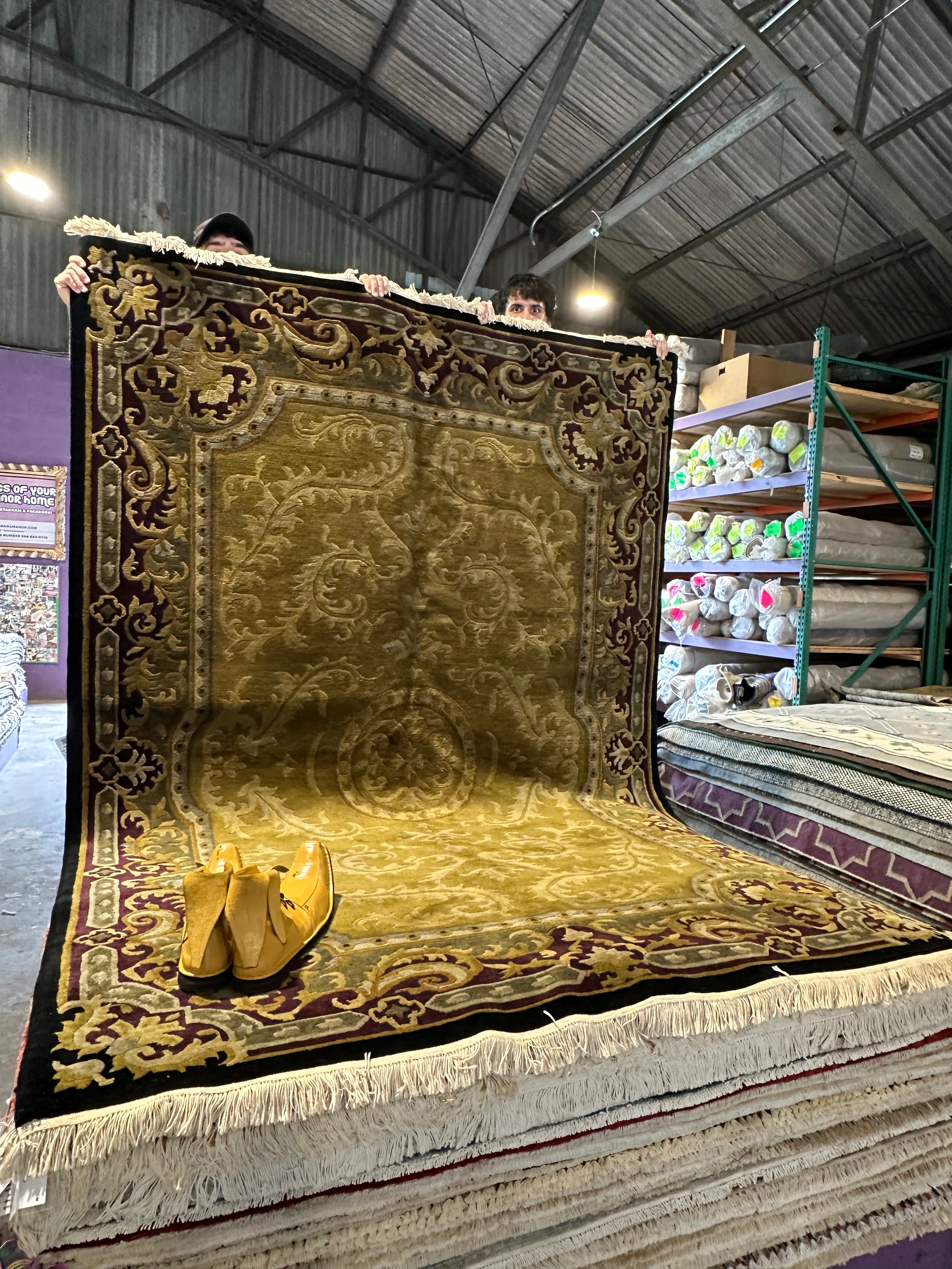 Kim Wolfe 6.2x8.9 Green Nepalese Rug - CLEARANCE 30% off