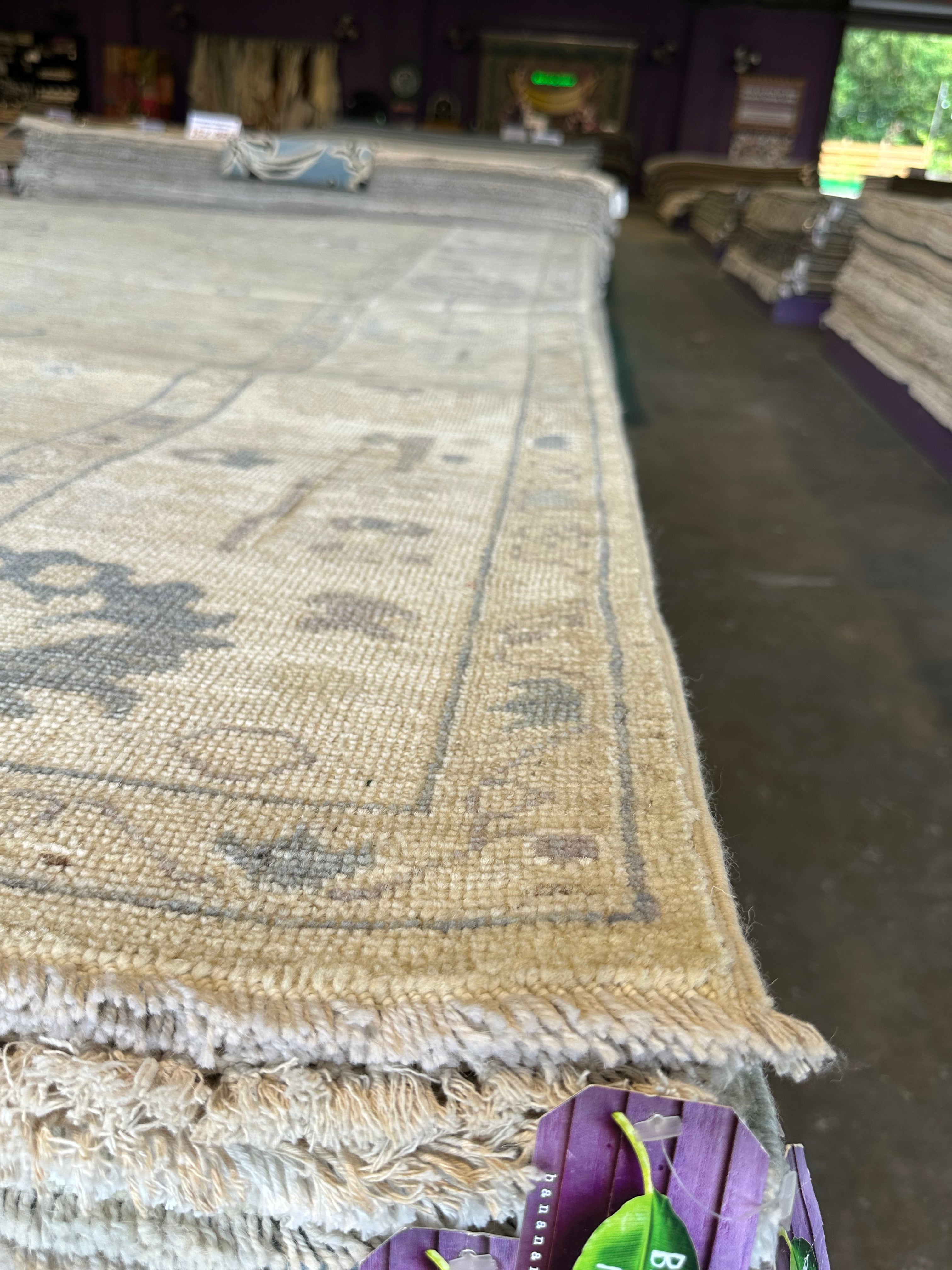 Monae 7.9x10 Green Whitewashed Afghani Oushak