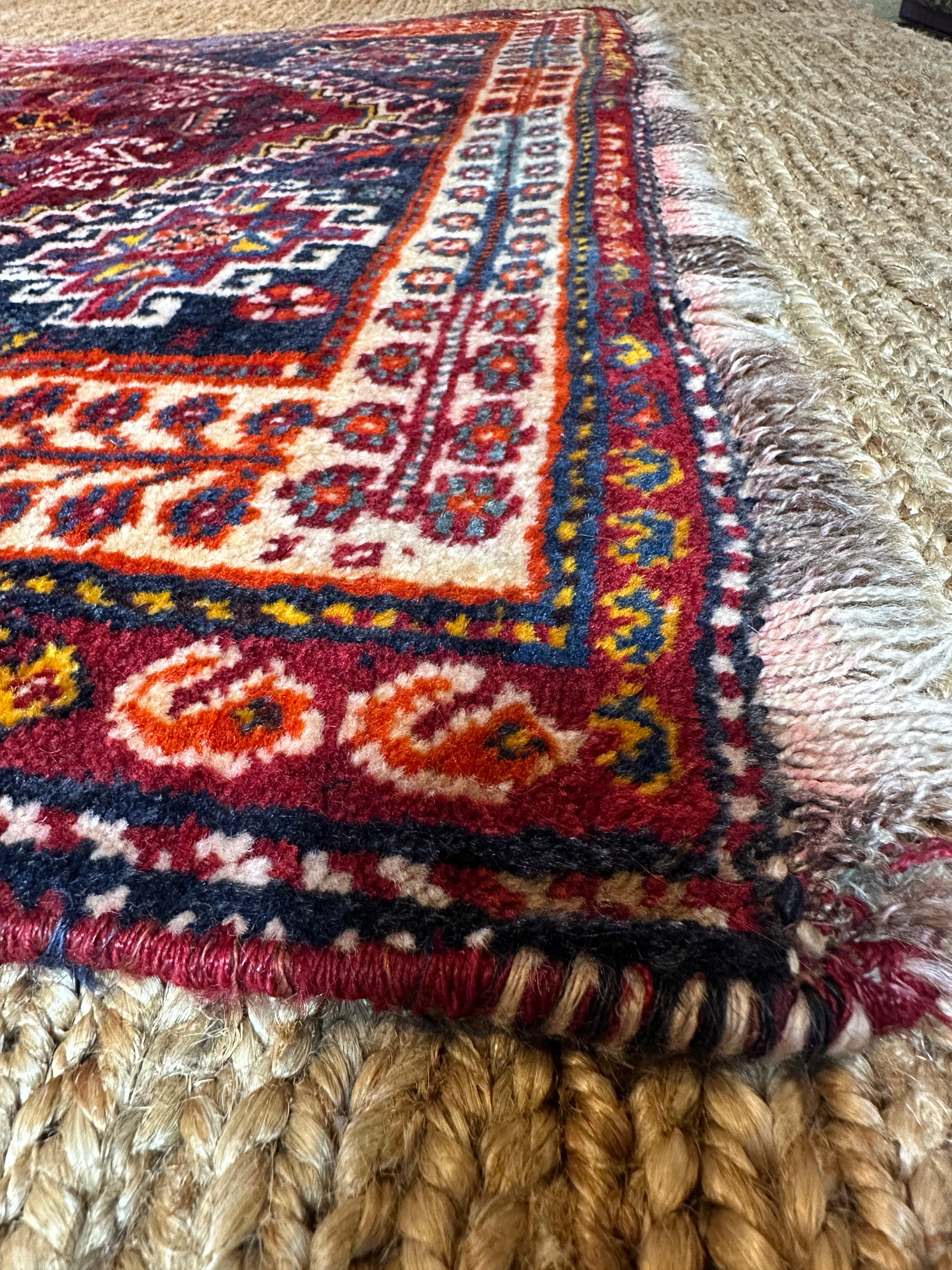 Antique Persian Tribal Red Rug 3.7x5.1