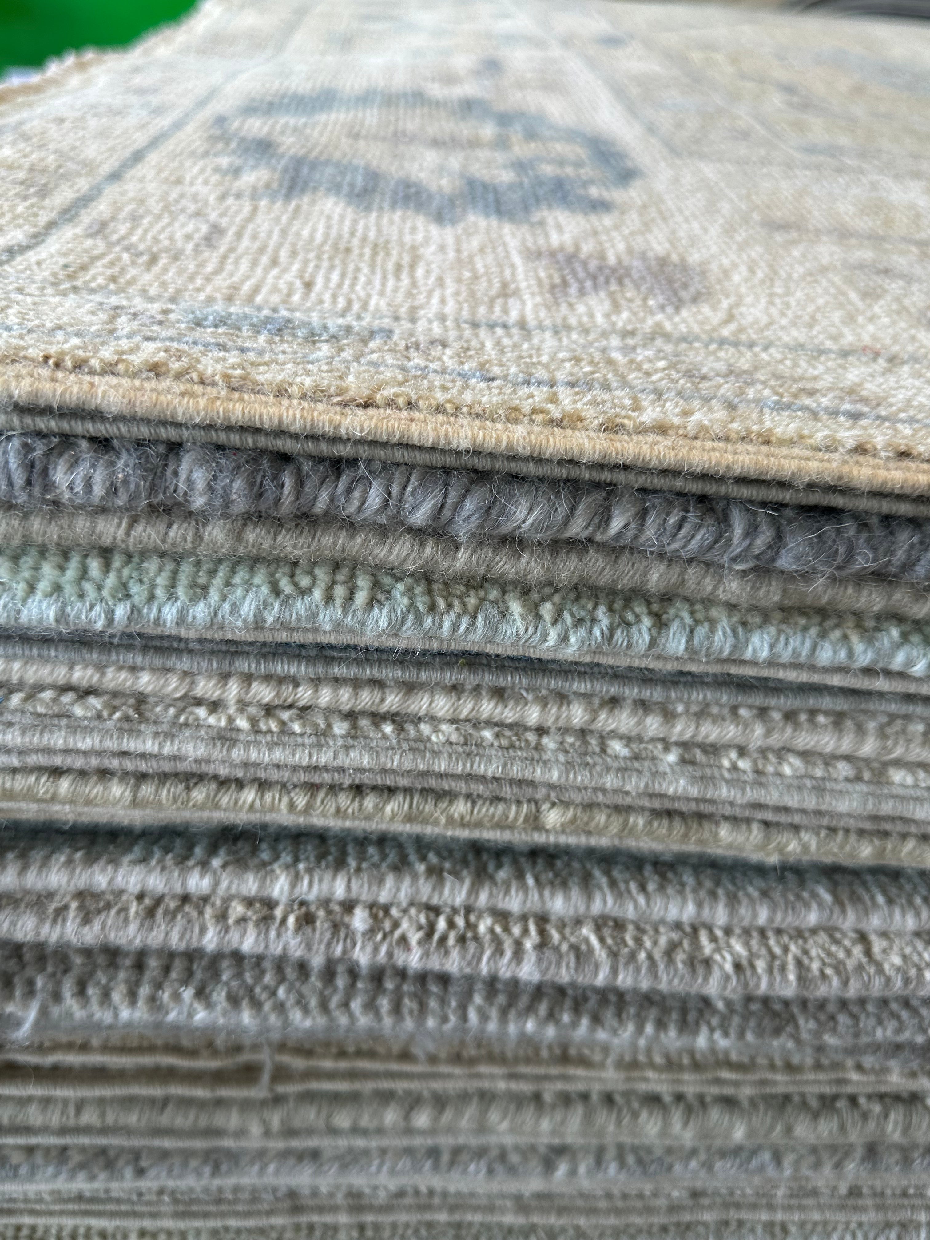 Monae 7.9x10 Green Whitewashed Afghani Oushak