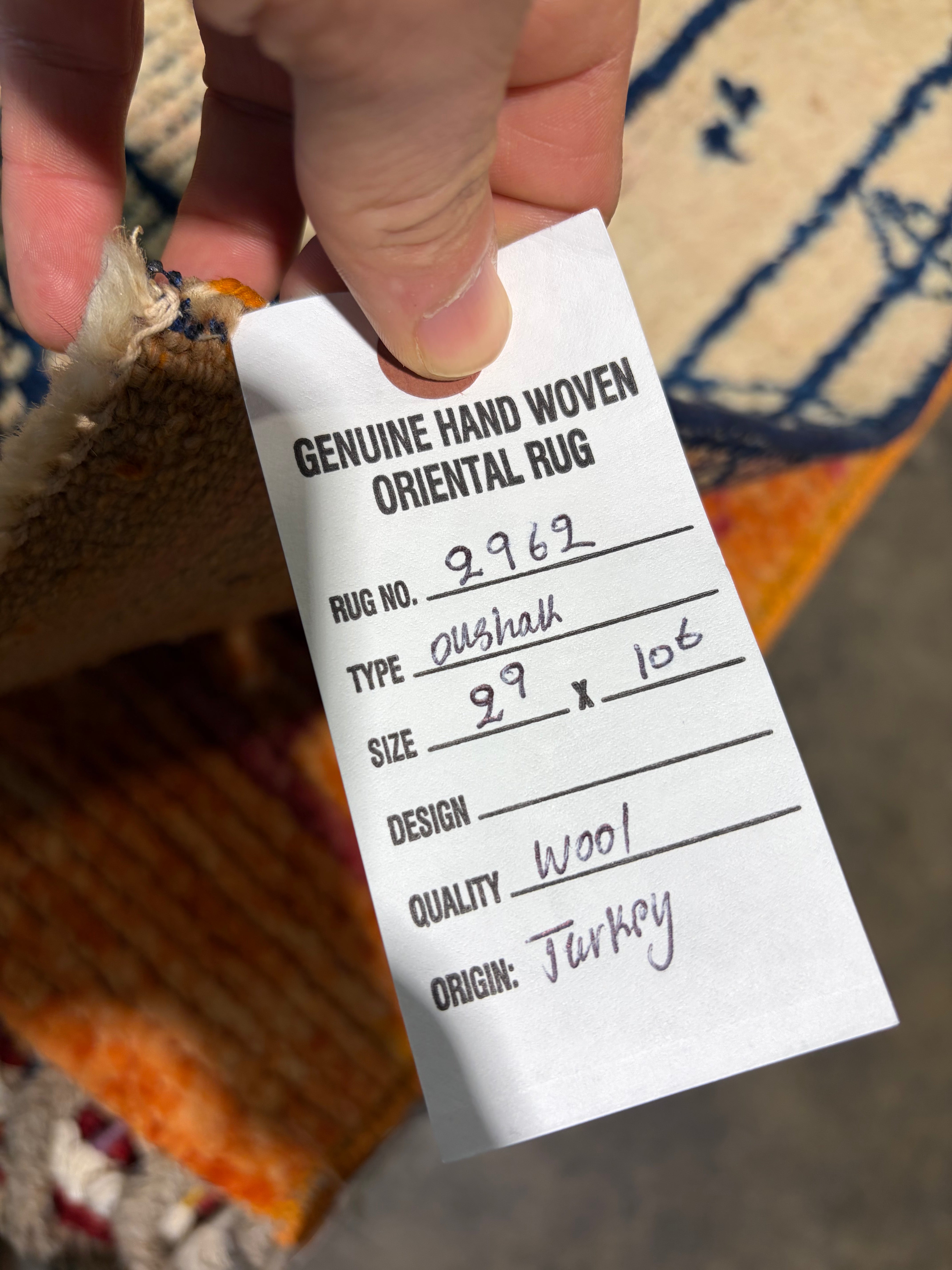 Paige Grey 2.9x10.6 Light Pink and Blue Hand-Knotted Turkish Runner