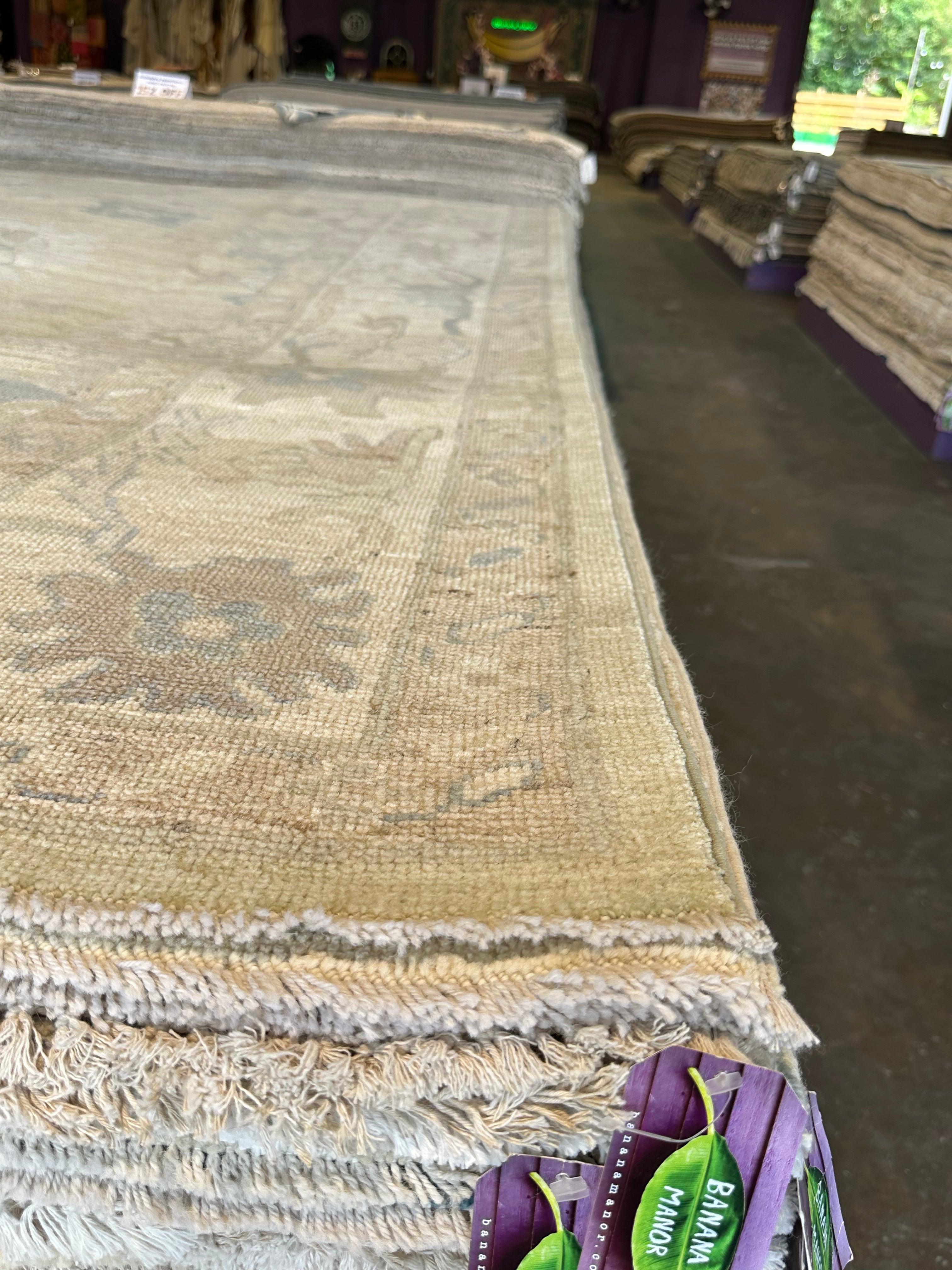 Starr 8.3x9.9 Light Green Whitewashed Afghani Oushak