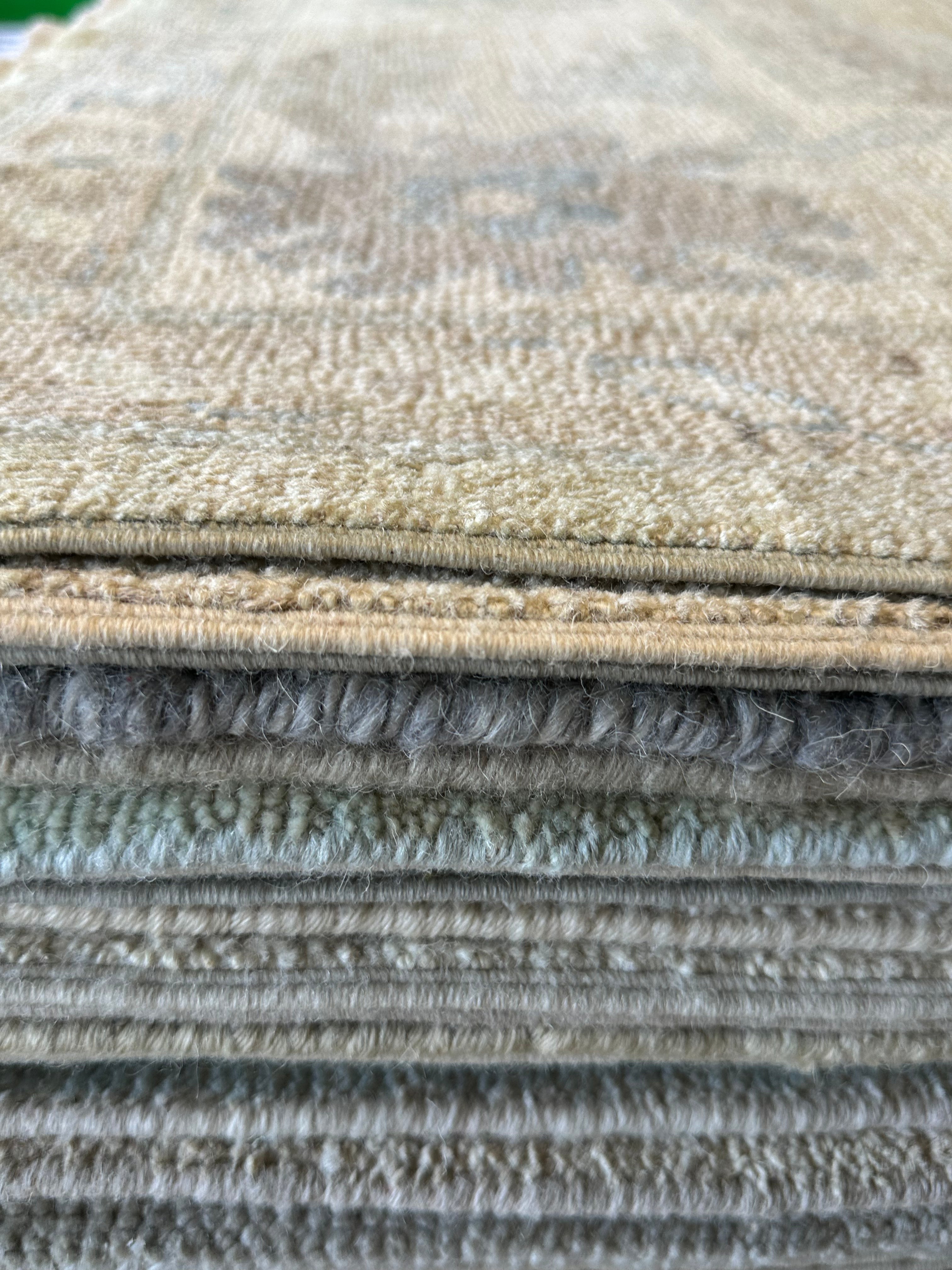 Starr 8.3x9.9 Light Green Whitewashed Afghani Oushak