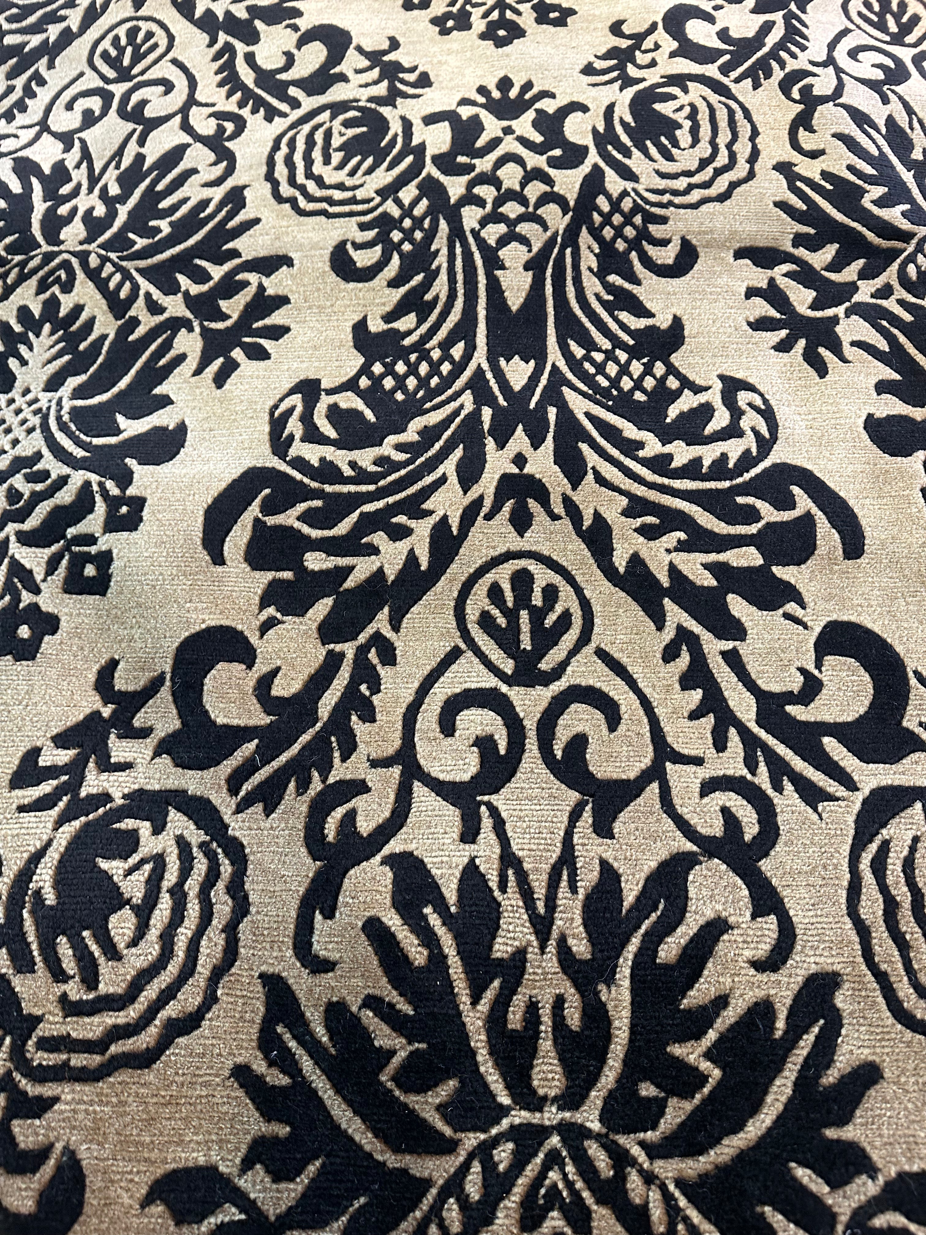Sean Peyton 8.9x12 Black and Gold Nepalese Rug - CLEARANCE 30% off