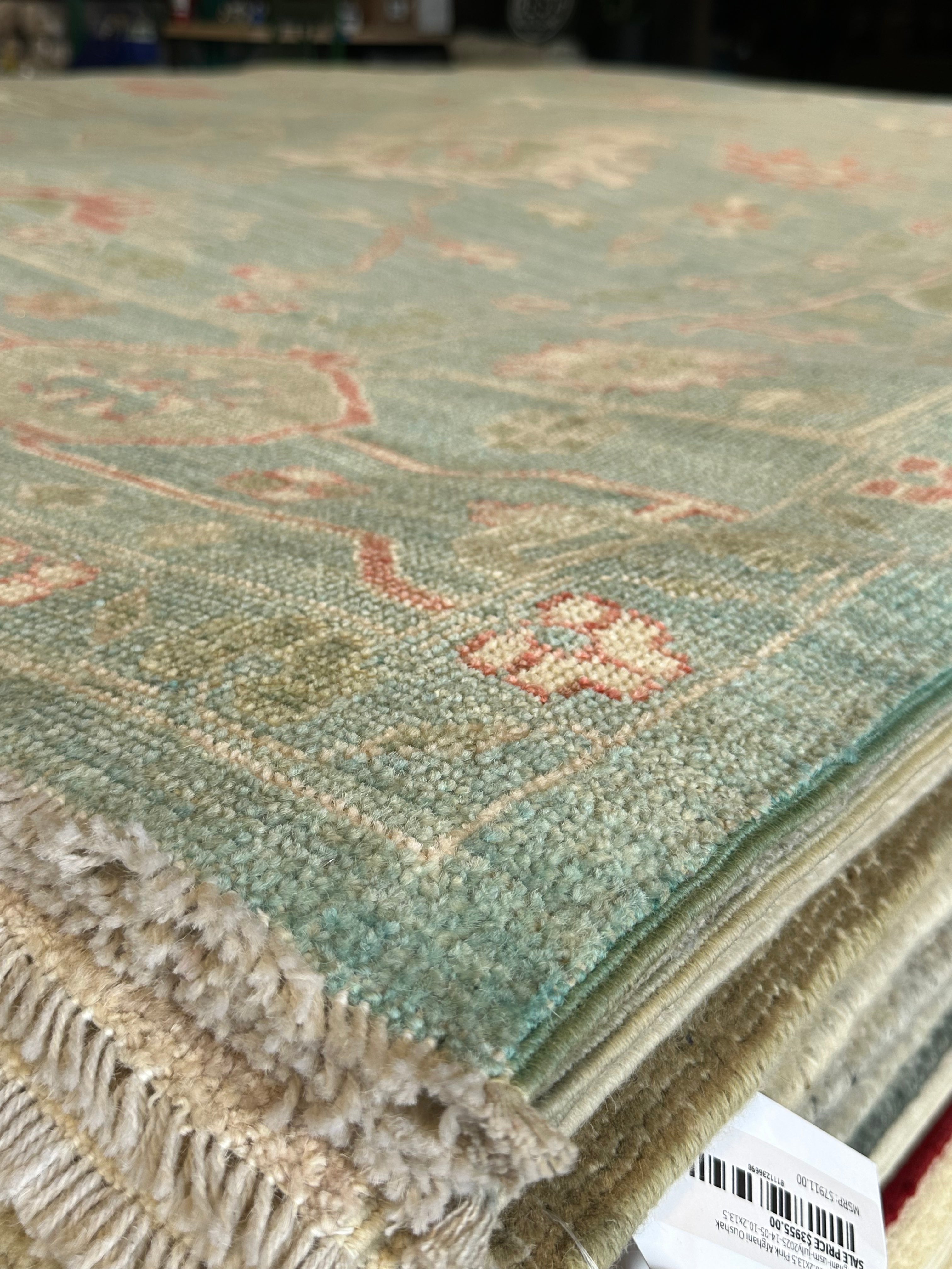 Chrissy Metz 10.1x13.6 Blue Whitewashed Afghani Oushak