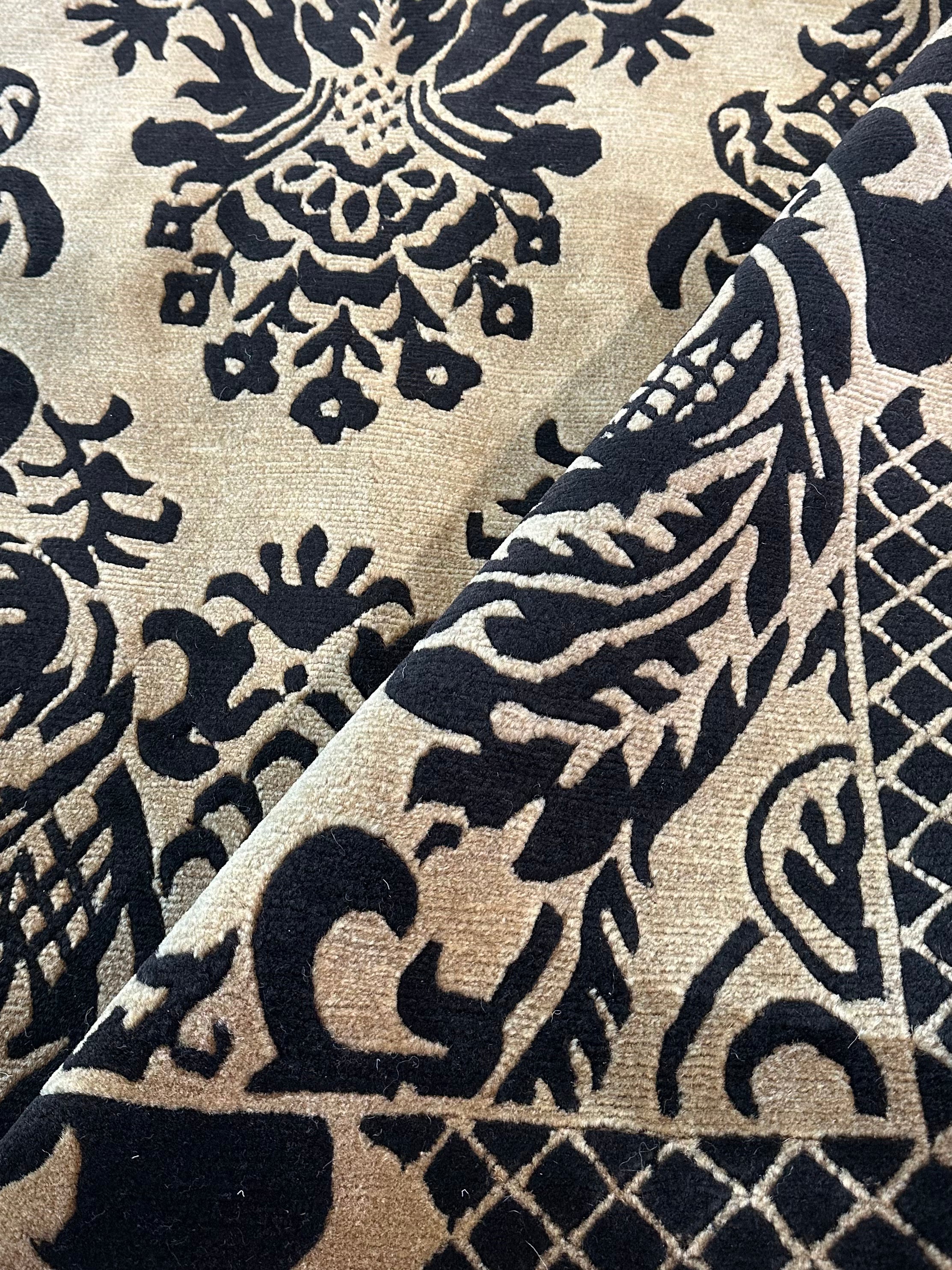 Sean Peyton 8.9x12 Black and Gold Nepalese Rug - CLEARANCE 30% off
