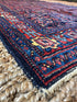 Antique Persian Senneh Red and Blue Rug 3.6x5